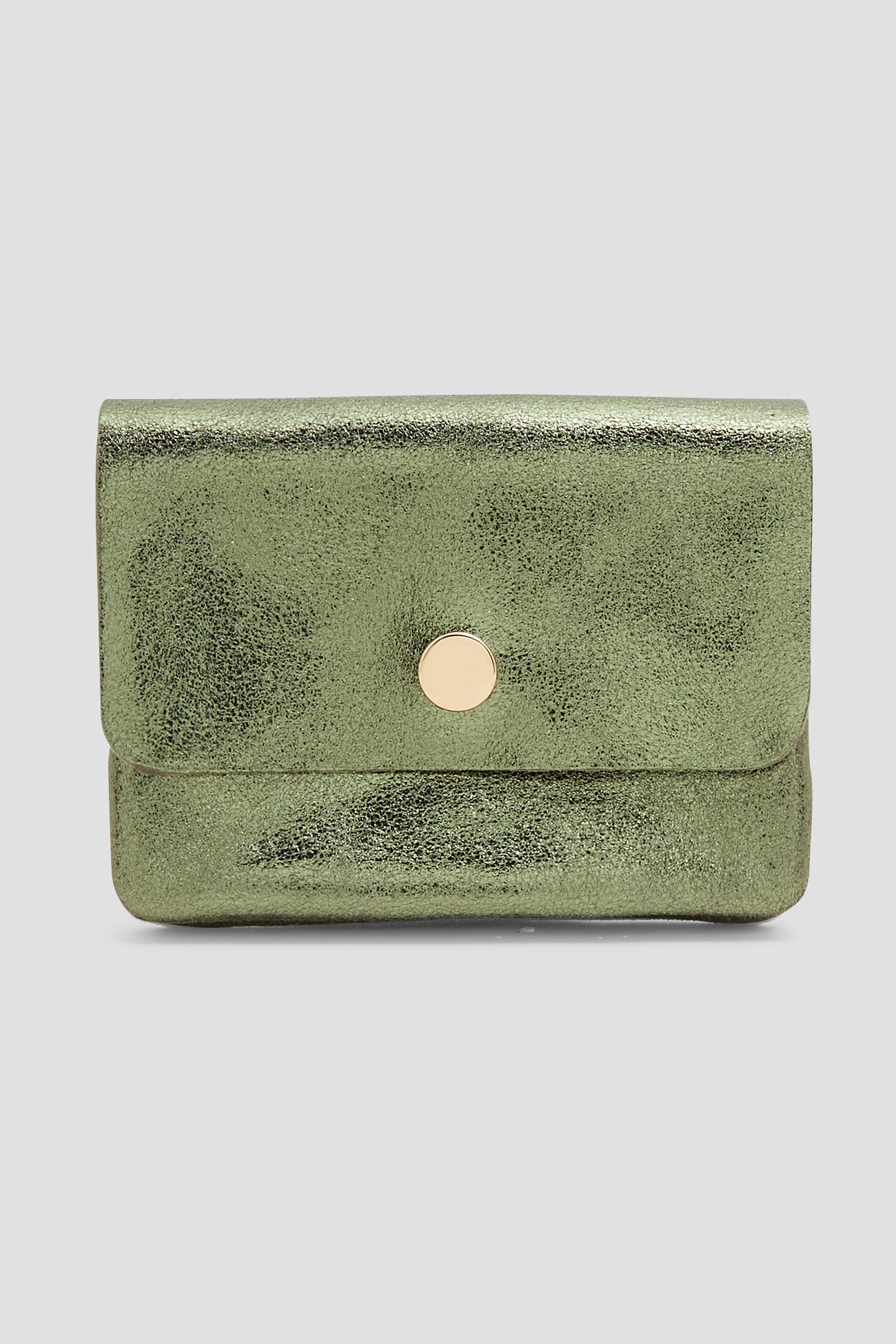 Glitzy leather purse - Olive green