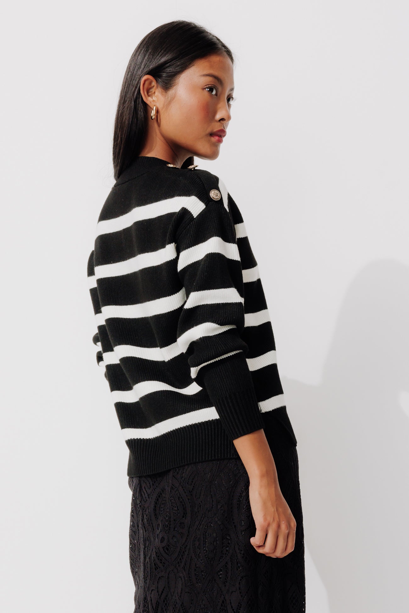 Striped nautical sweater - Black stripes