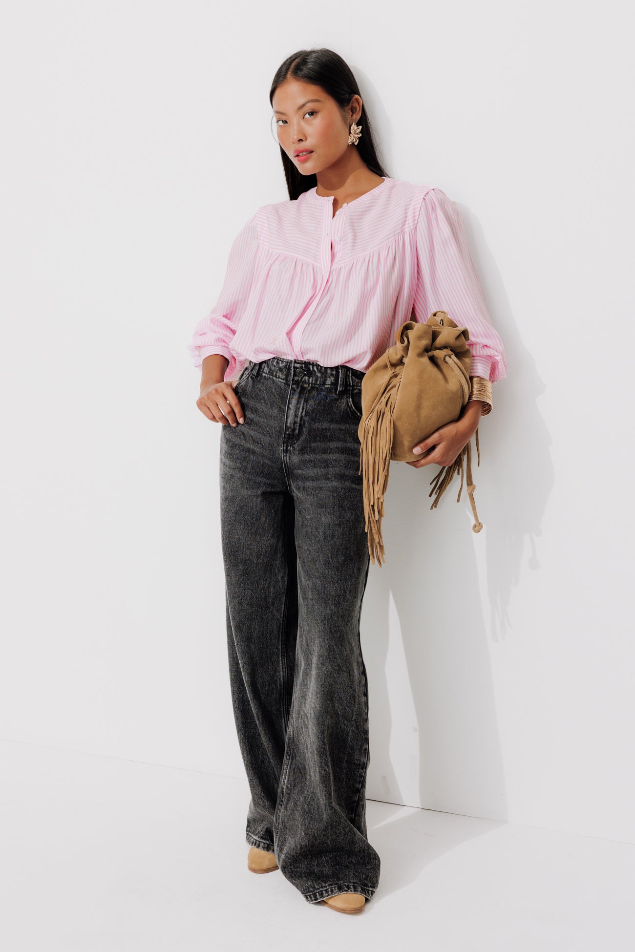 Ecodesign striped shirt - Blue stripes