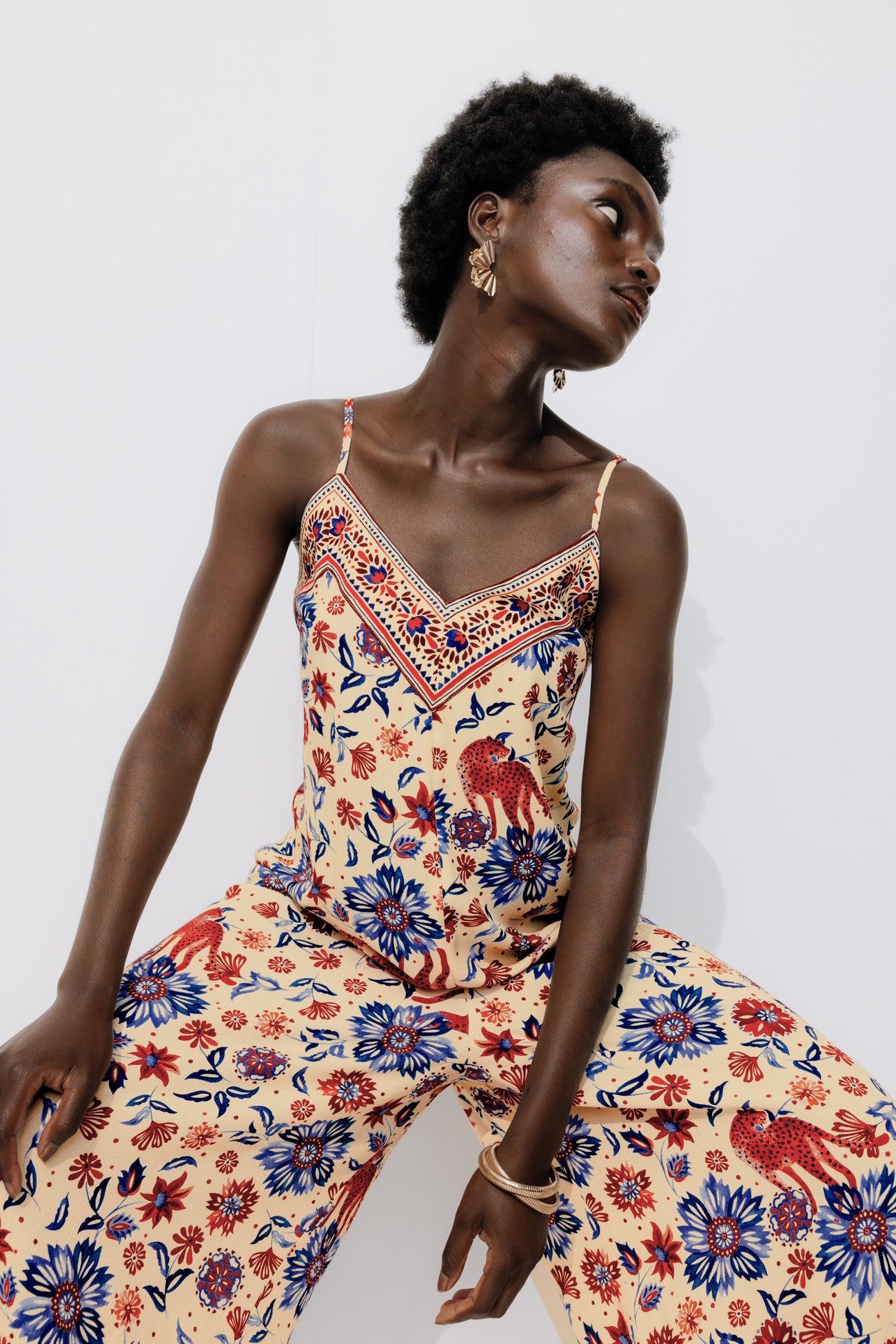 Patterned jumpsuit - Navy blue print