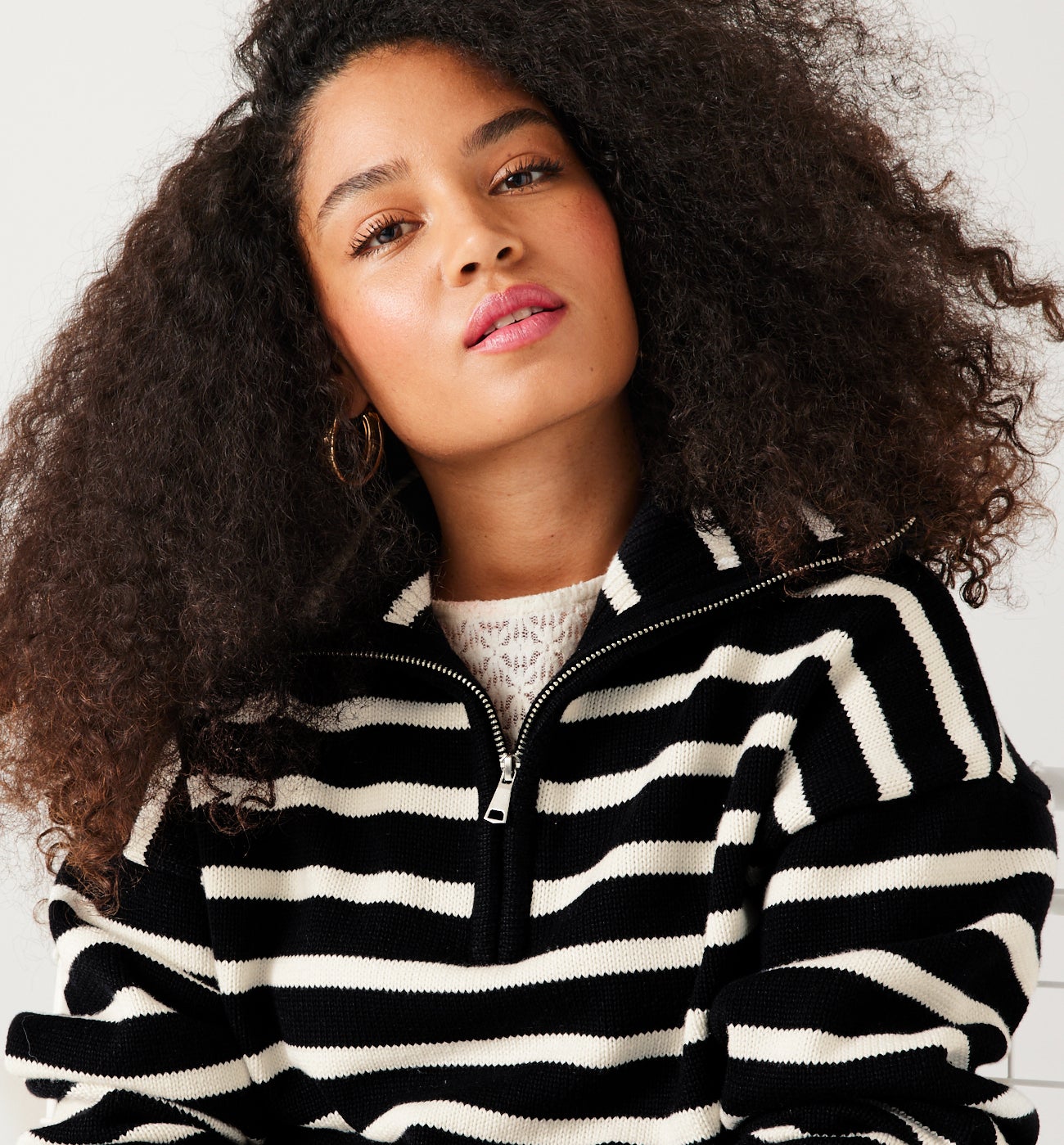 Trucker nautical jumper - Ecru stripes