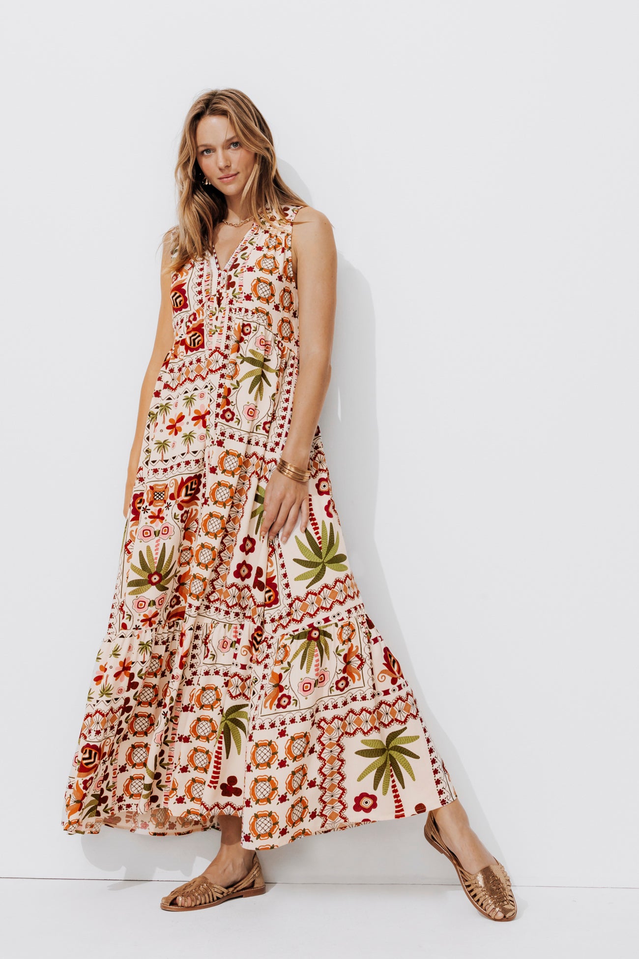 Long patterned dress - Black print