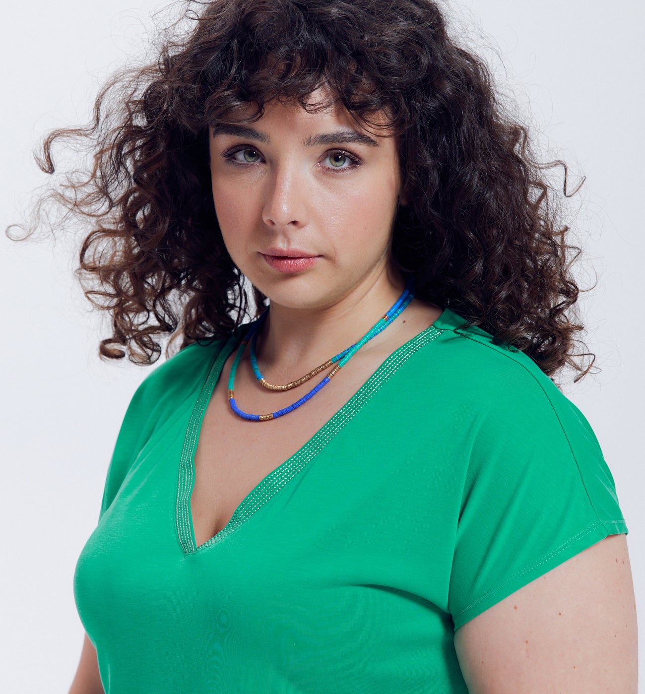 V-neck top with glitzy detail - Black