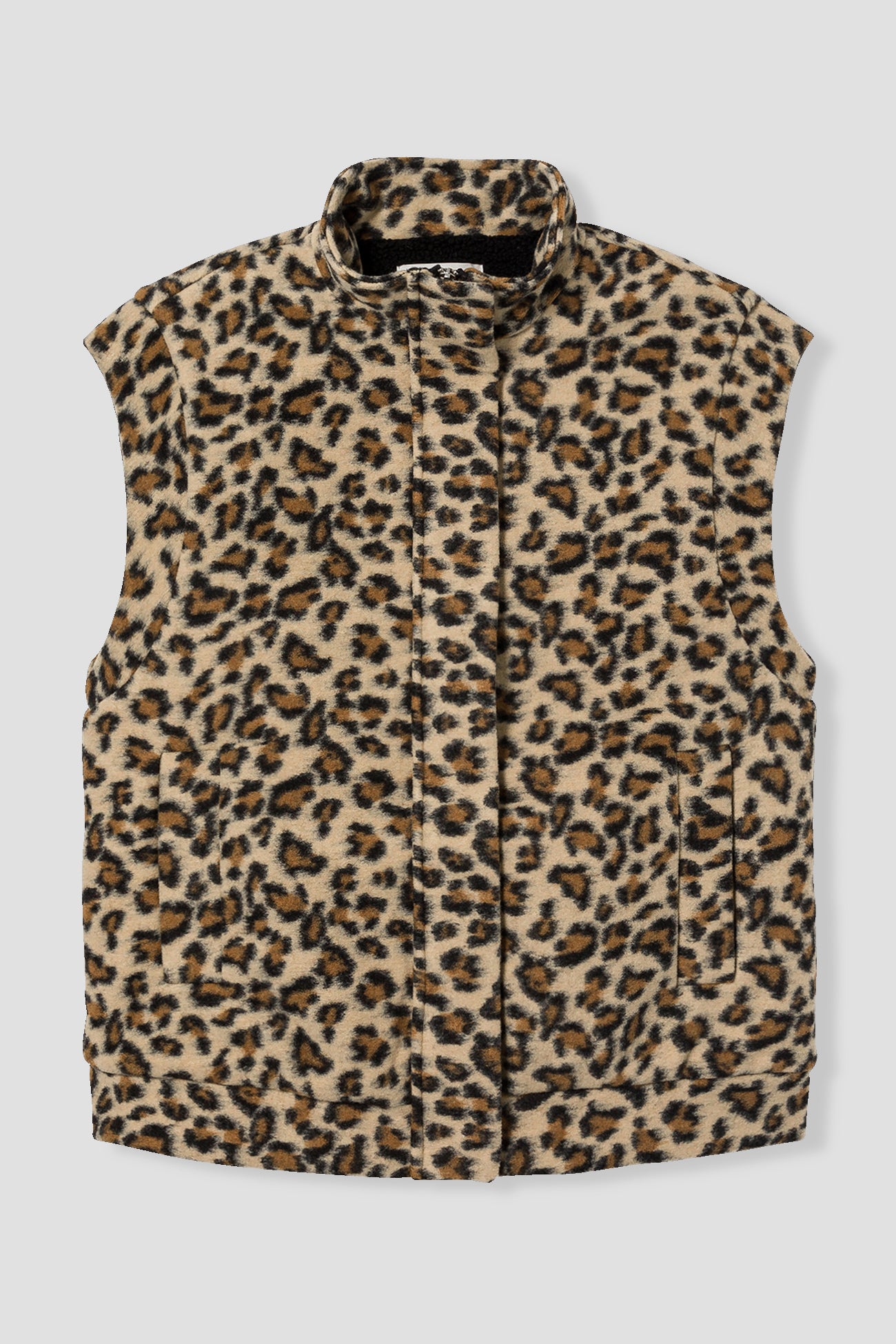 Sleeveless checked jacket - Black print