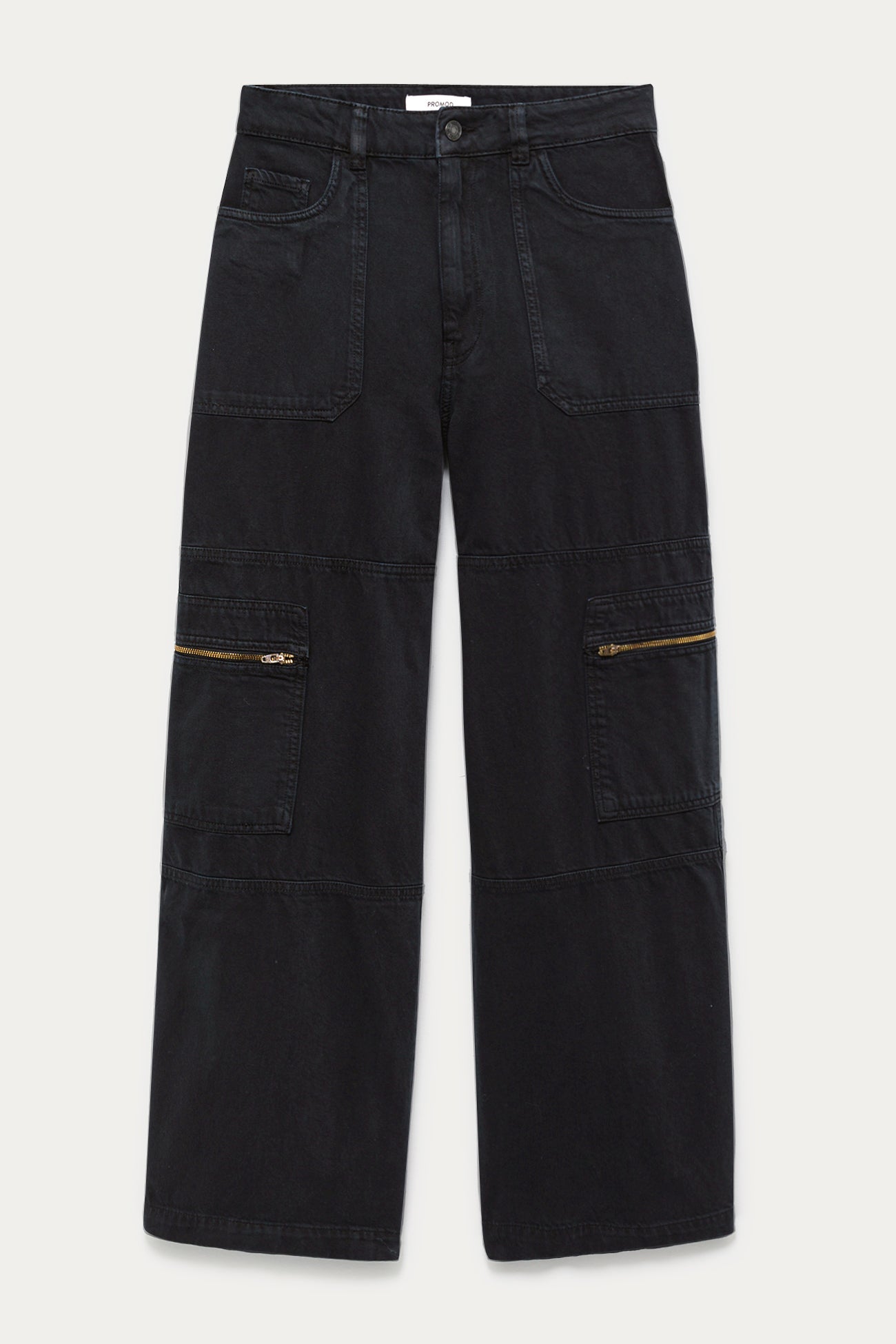 Wideleg cargo trousers - Black