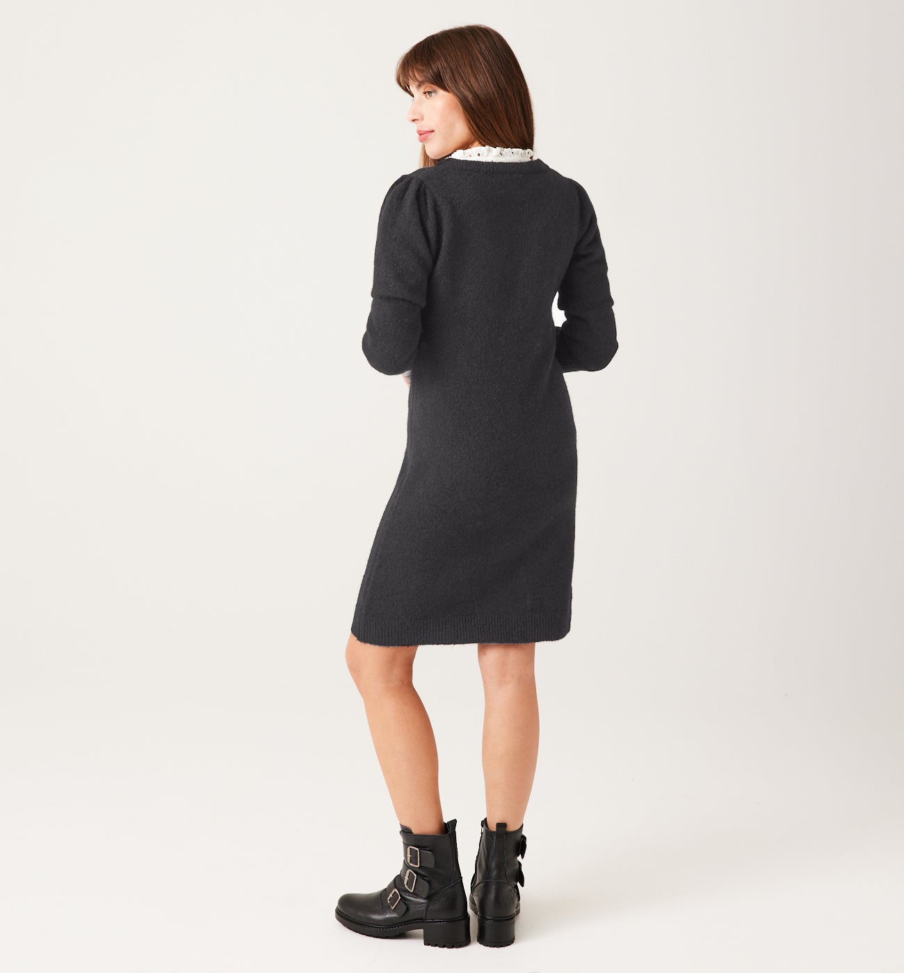 Flecked jumper dress - Black