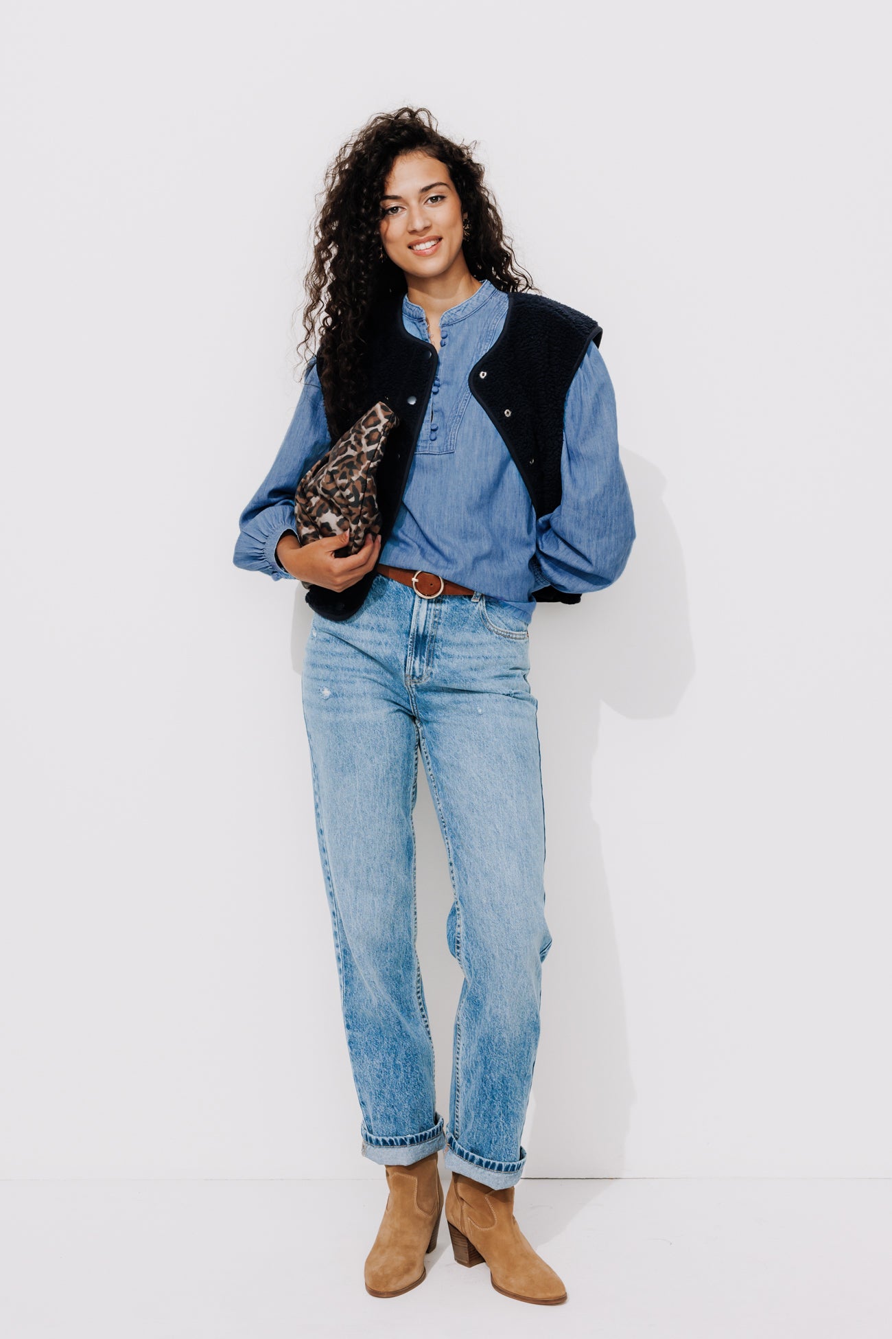 Lightweight denim blouse - Medium denim