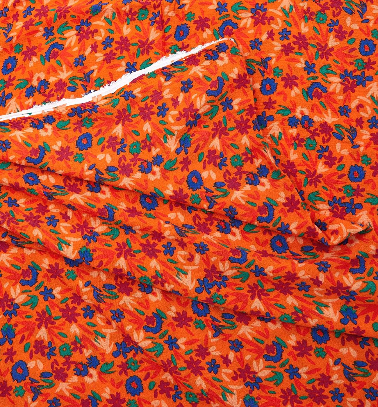 3m crinkle viscose fabric cut - Mandarine print