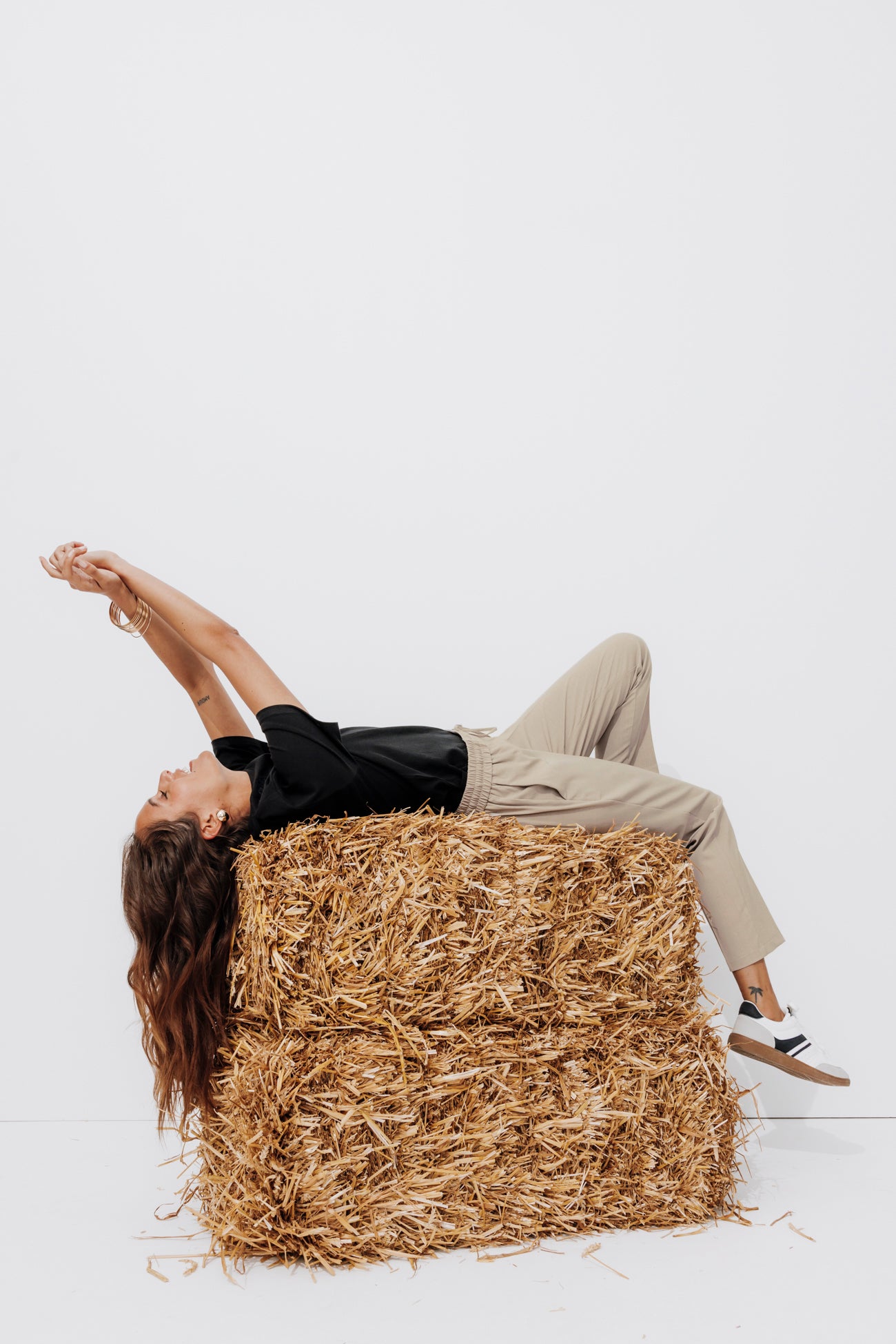 Checked jogging trousers - Navy blue stripes