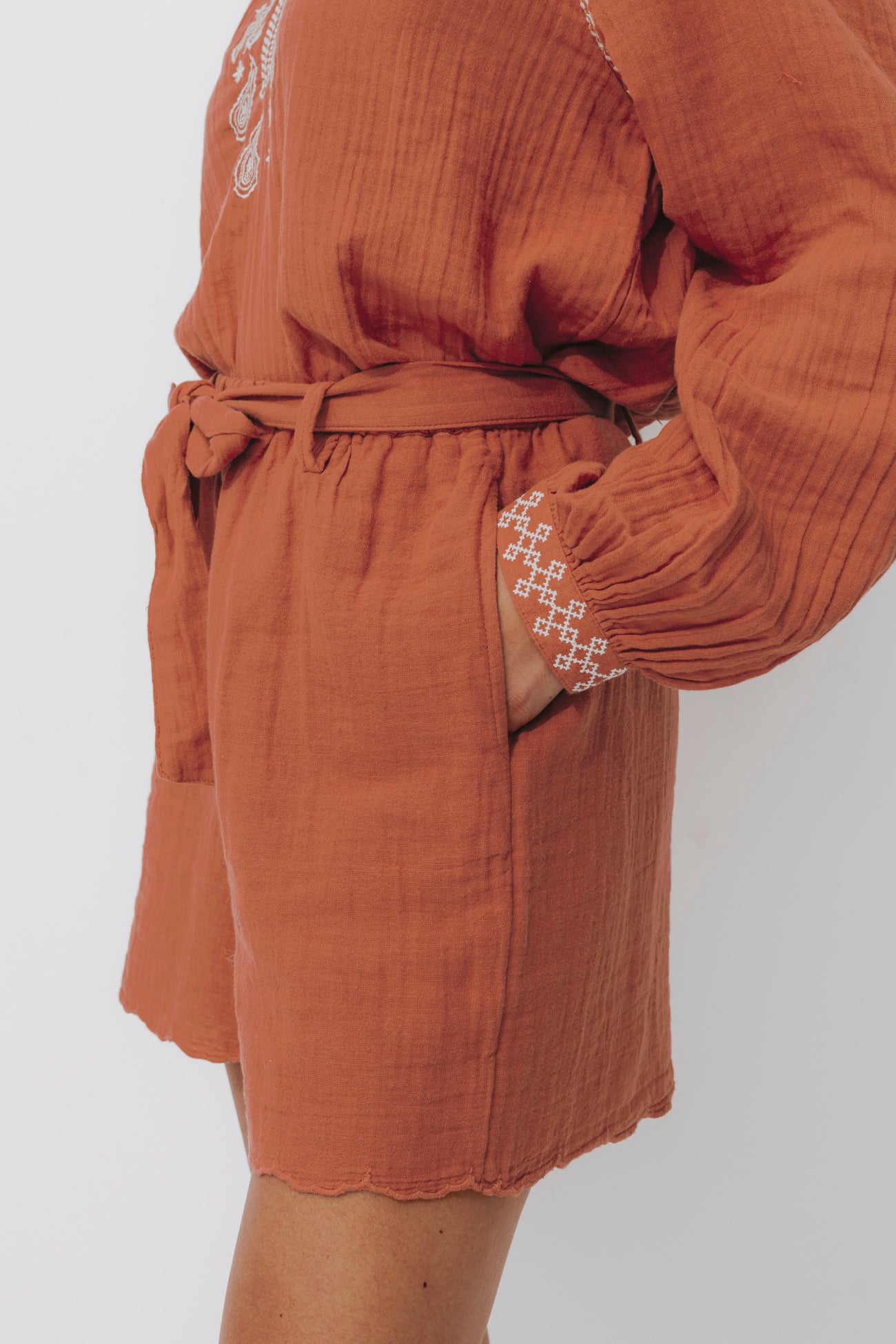 Cotton gauze shorts - Sienna