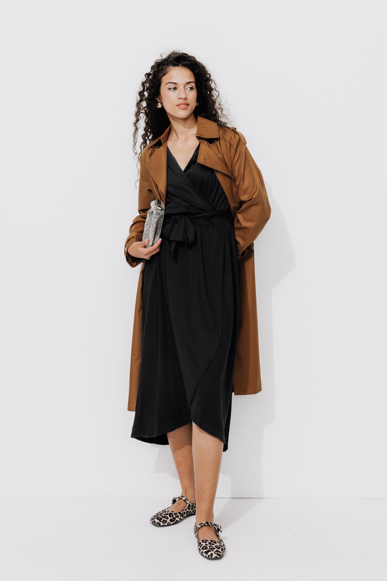Mid-length jersey dress - Black