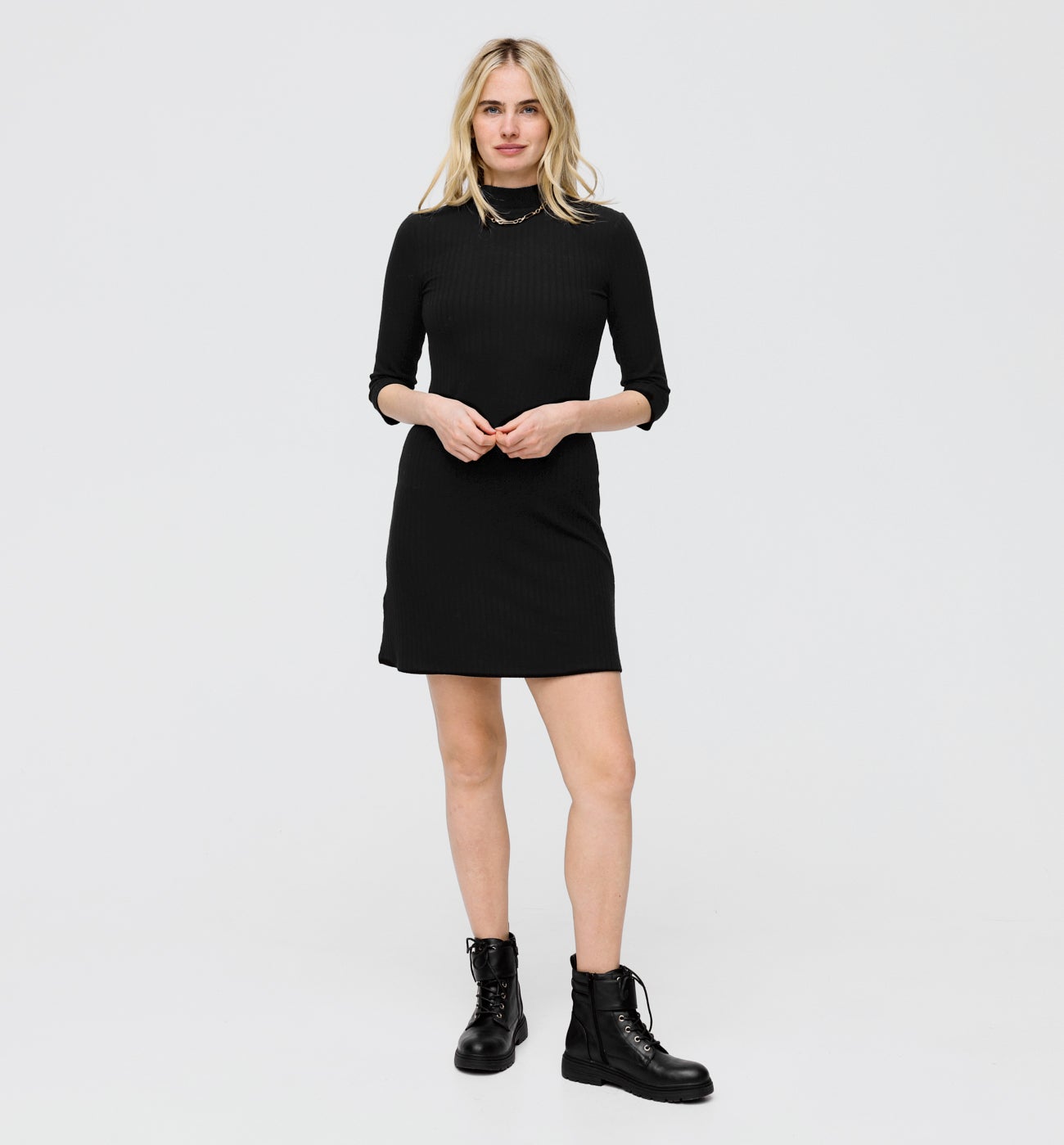 Plain jersey dress - Black