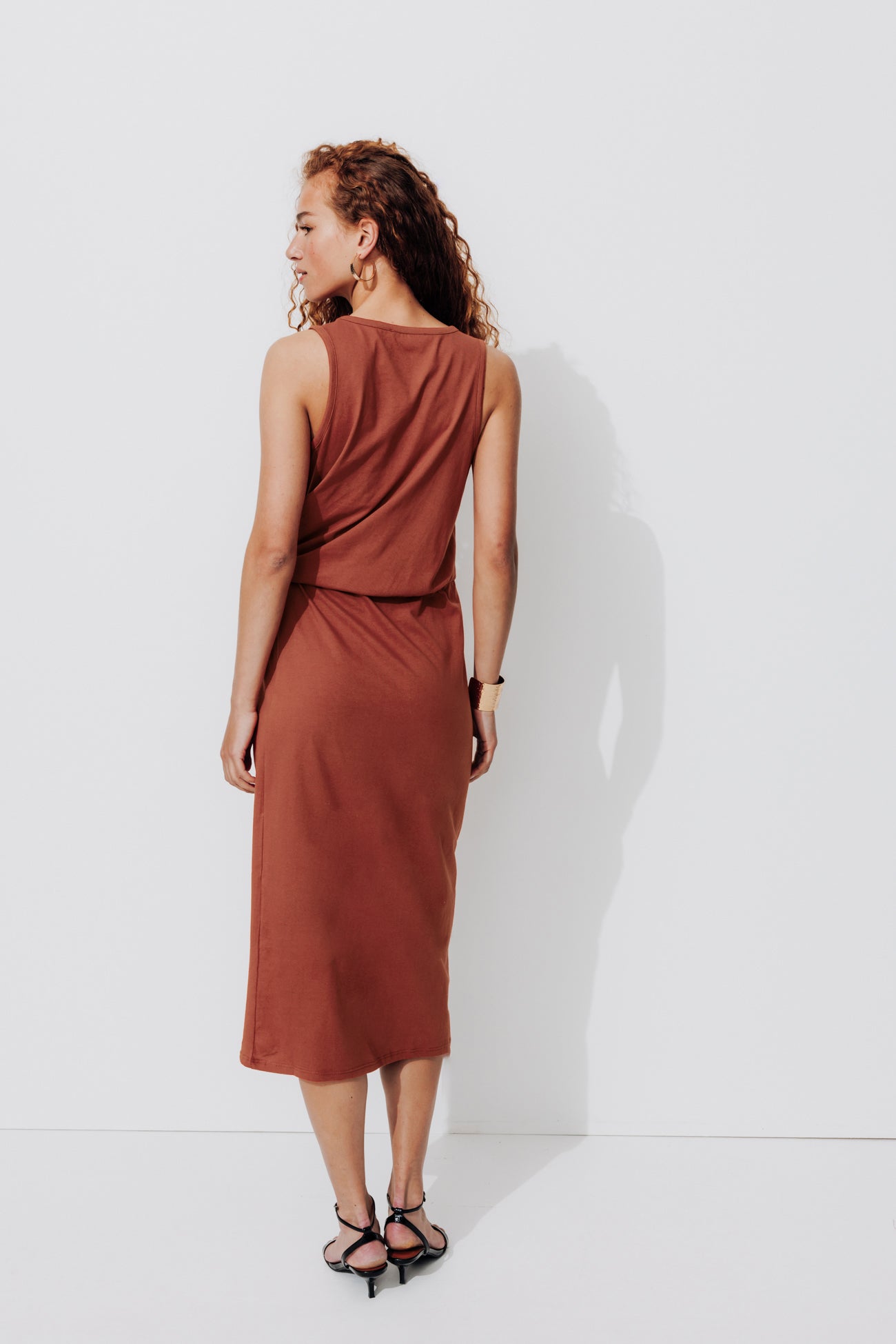 Sleeveless jersey dress - Light yellow