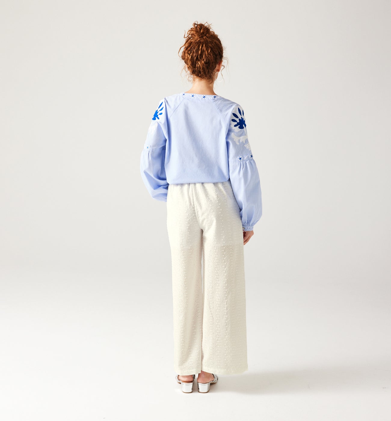 Broderie anglaise trousers - Ecru