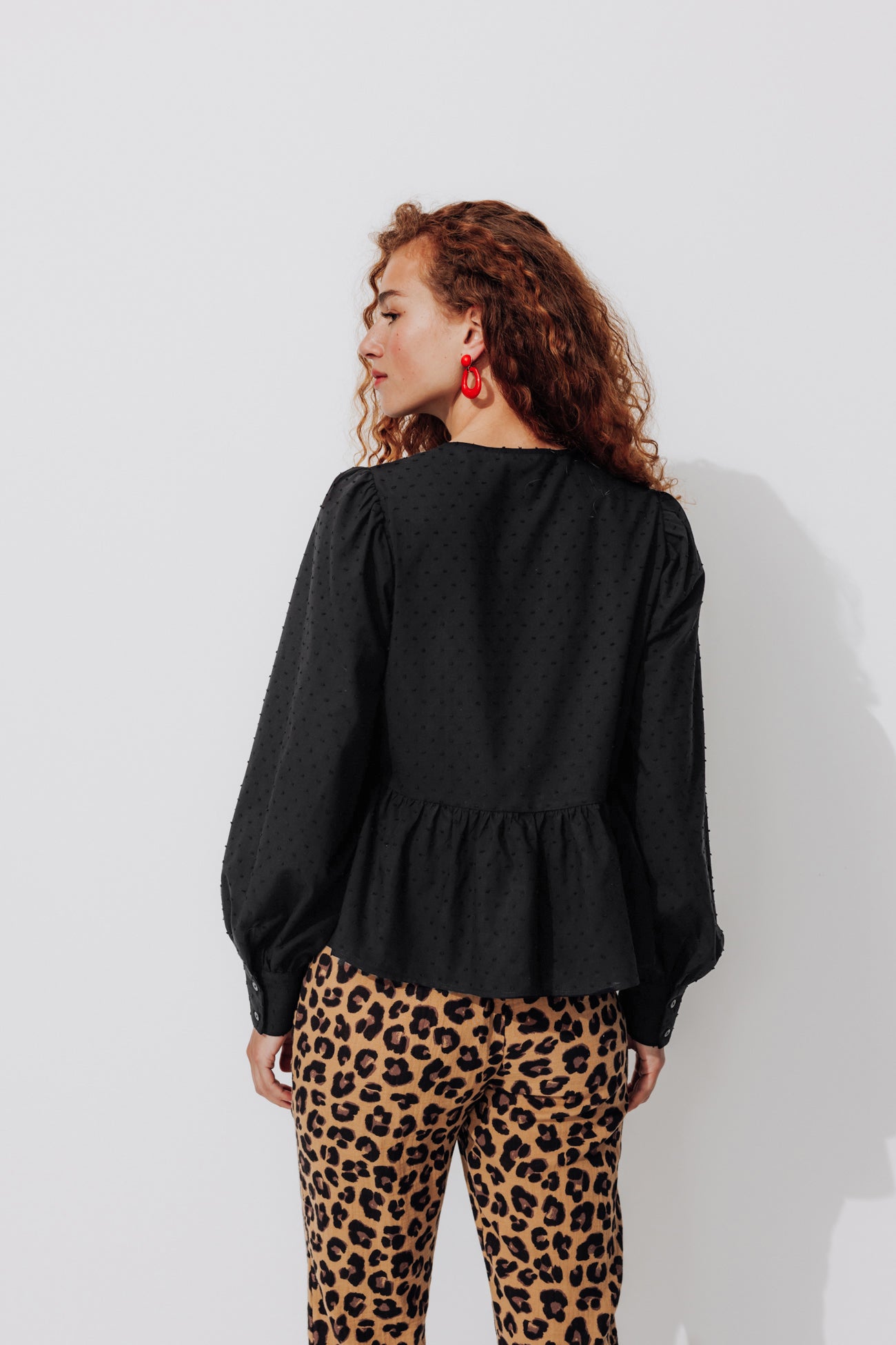 Tie-front shirt - Black