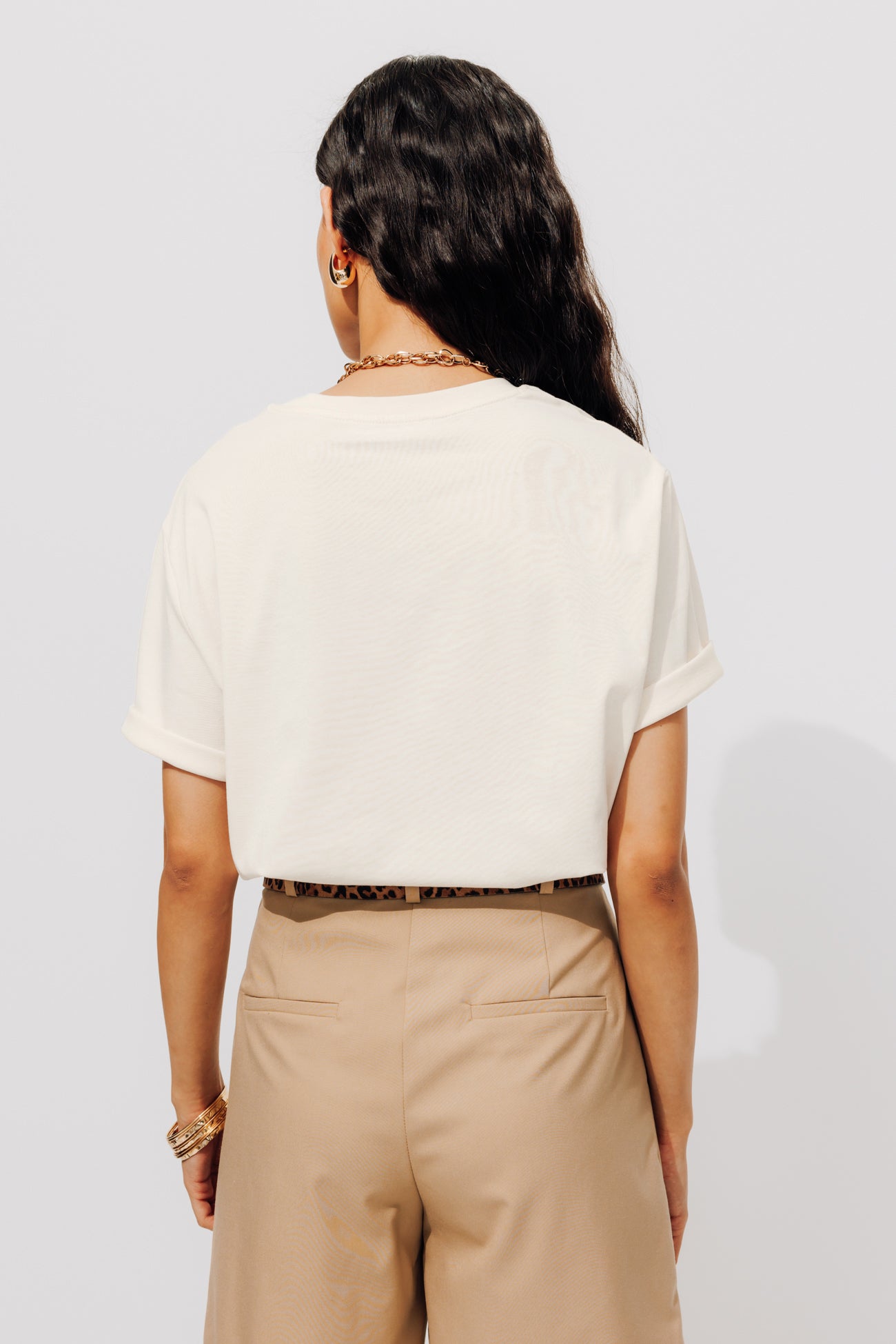 T-shirt with heart motif - Ecru