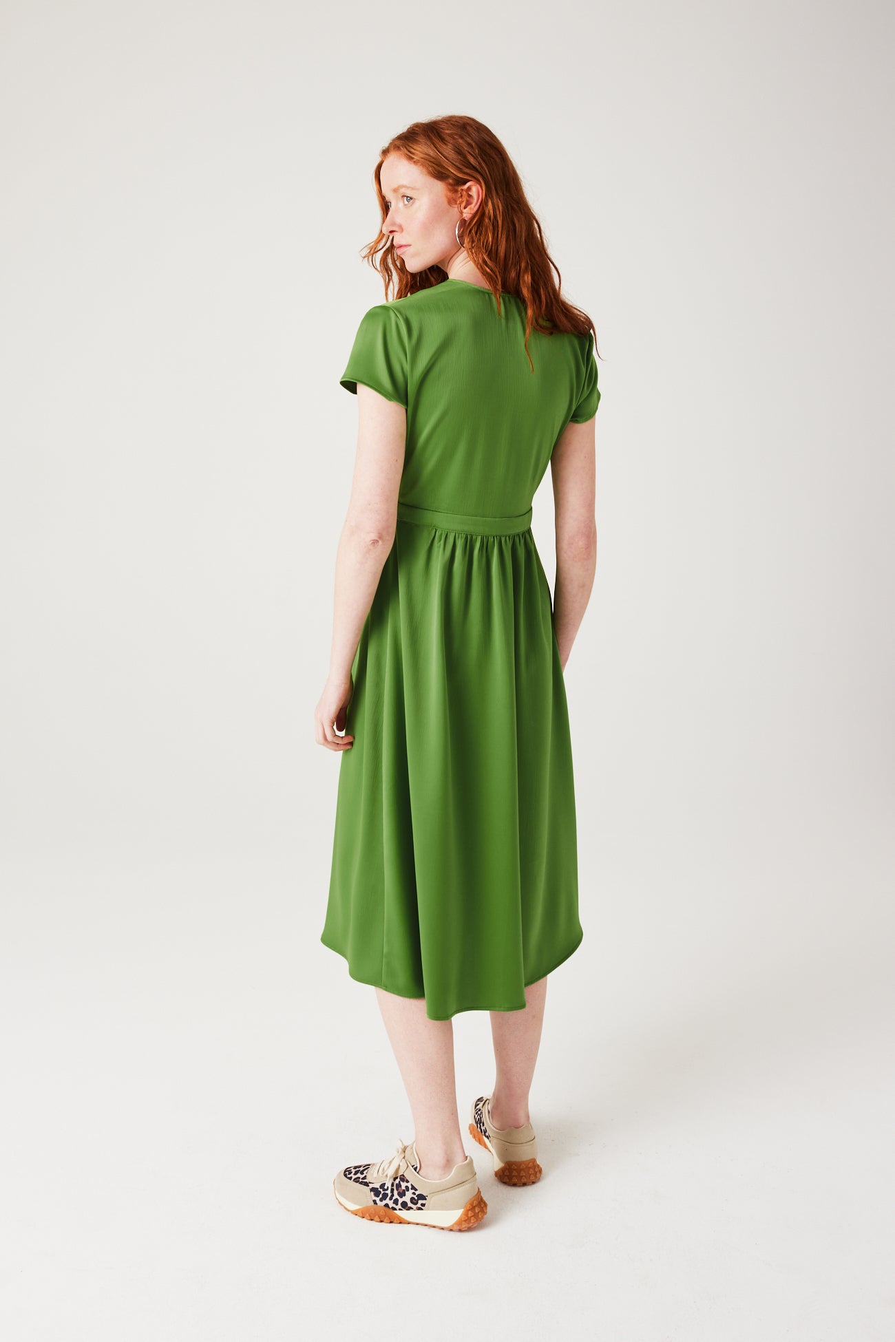 Satin crossover dress - Pink