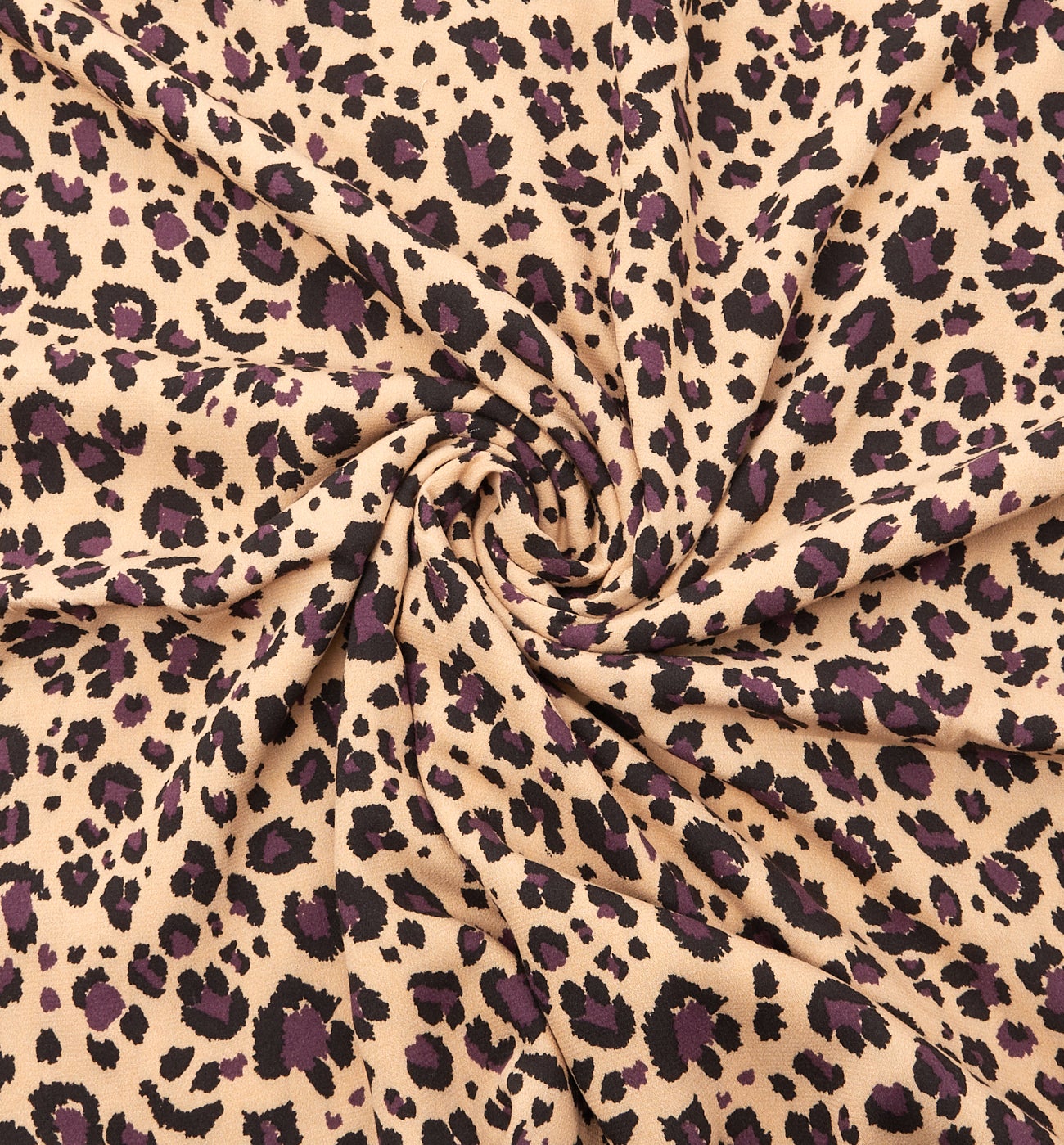 Viscose crêpe 3m fabric cut - Ecru prints