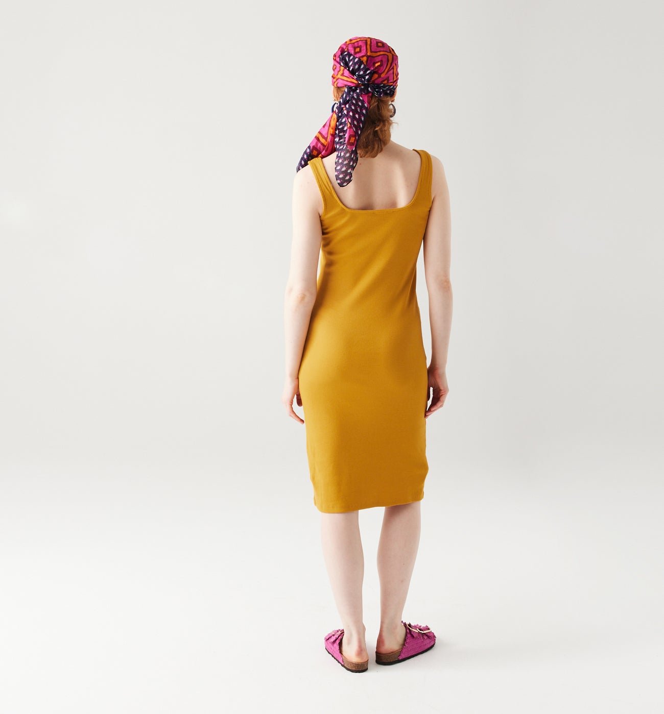 Plain strappy dress - Ochre