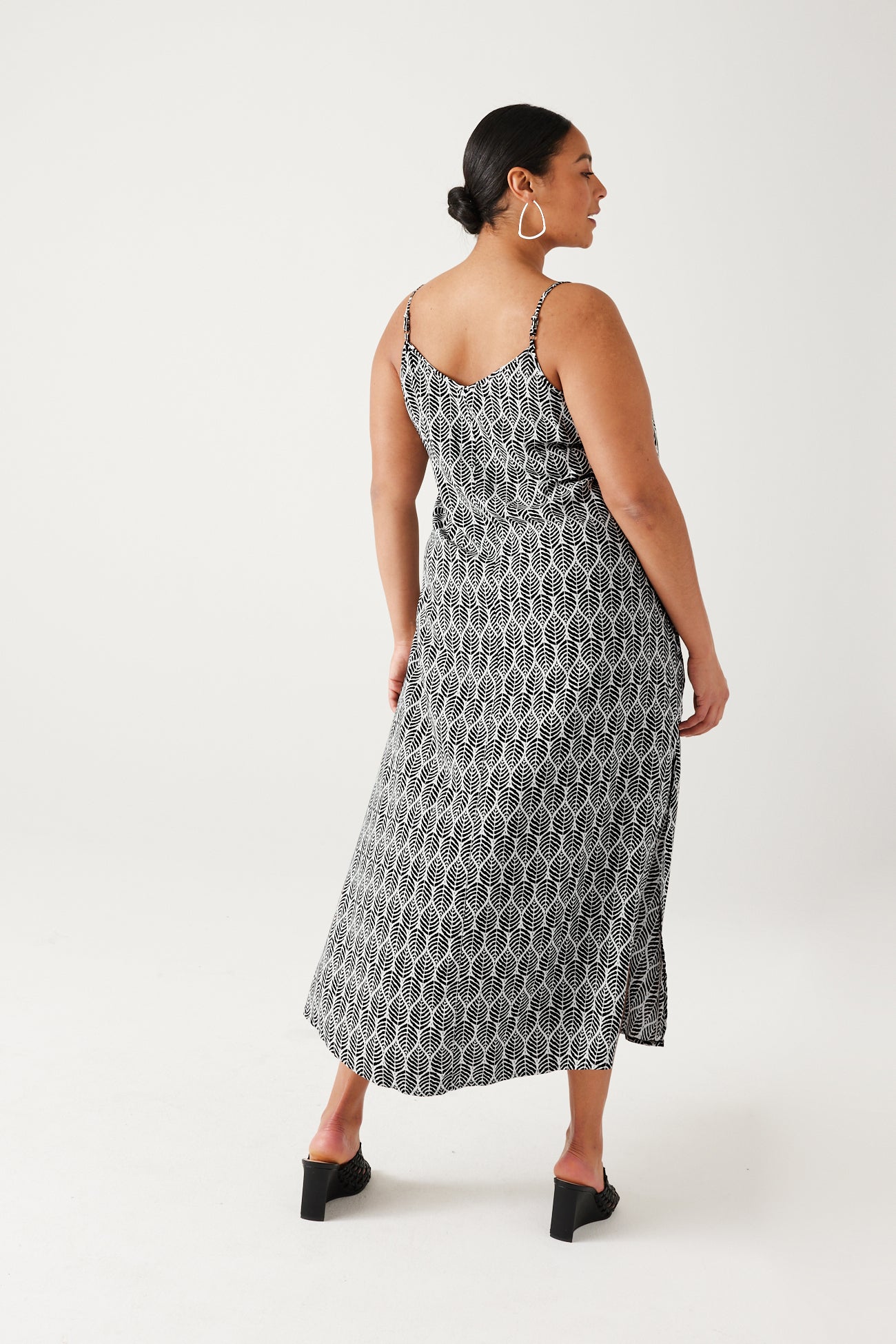 Long strappy dress - Pink print