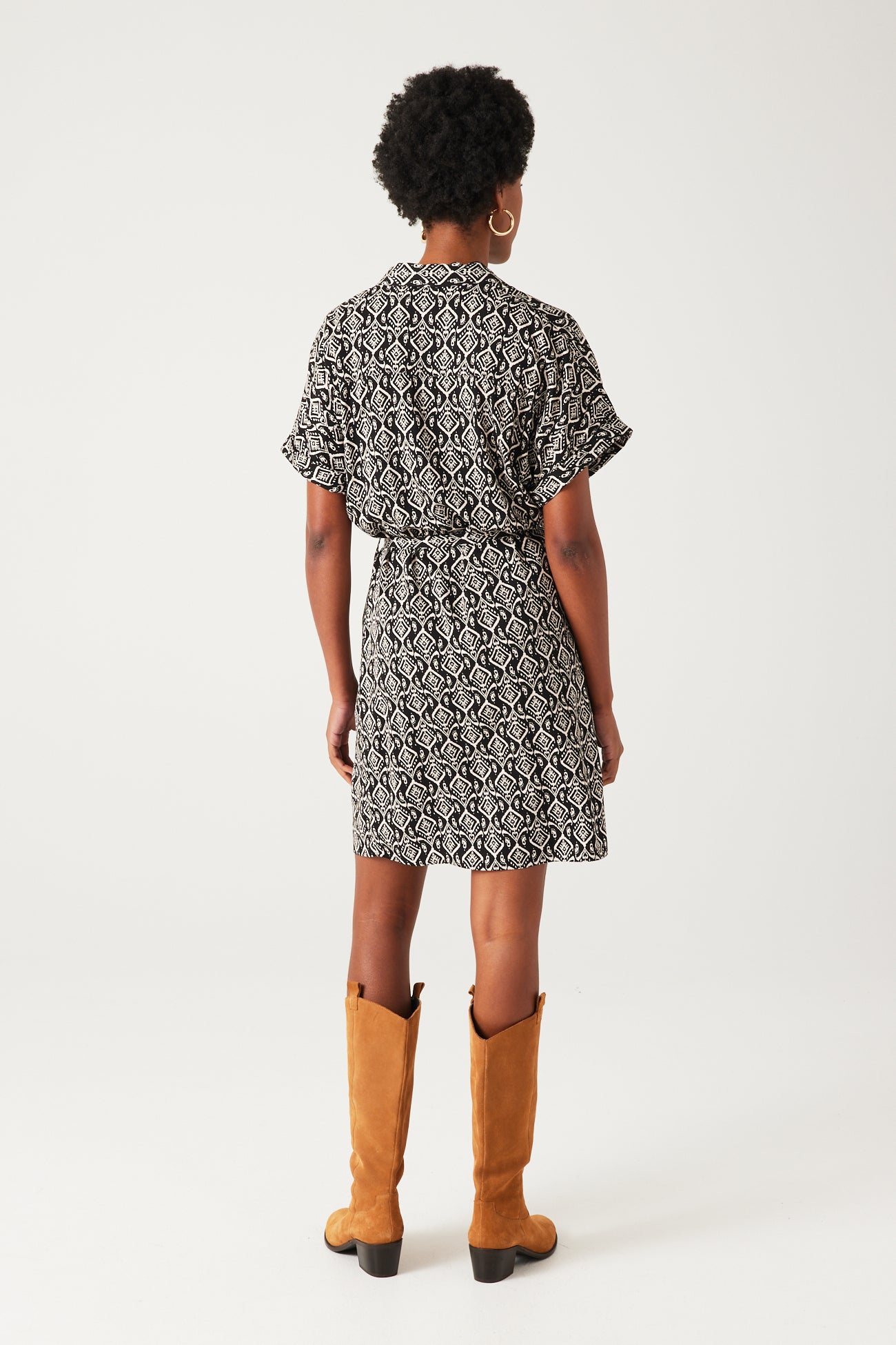 Short unicolour dress - Camel