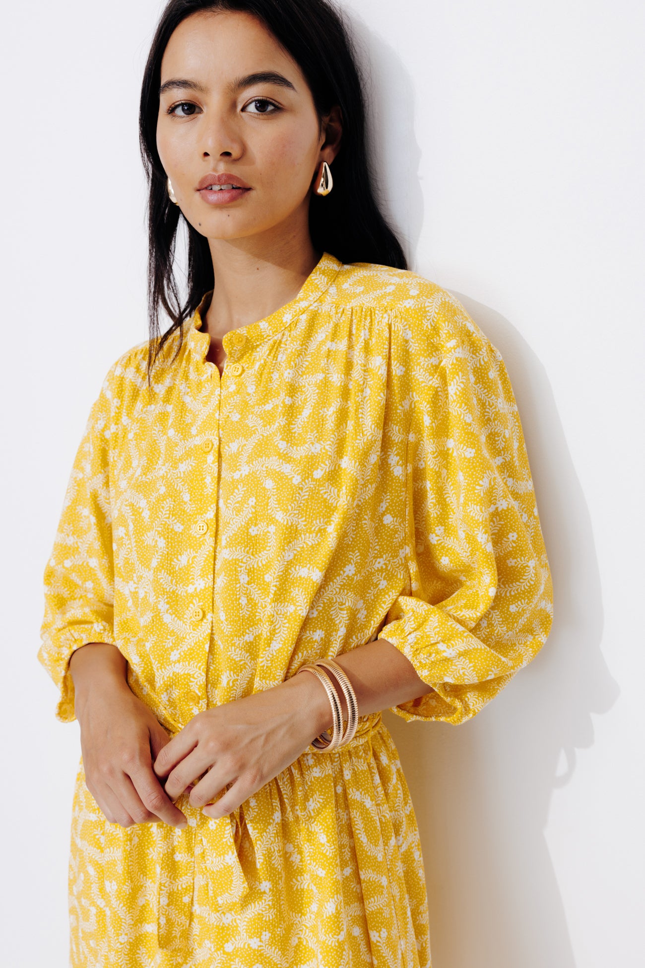 Patterned dress - Ochre print