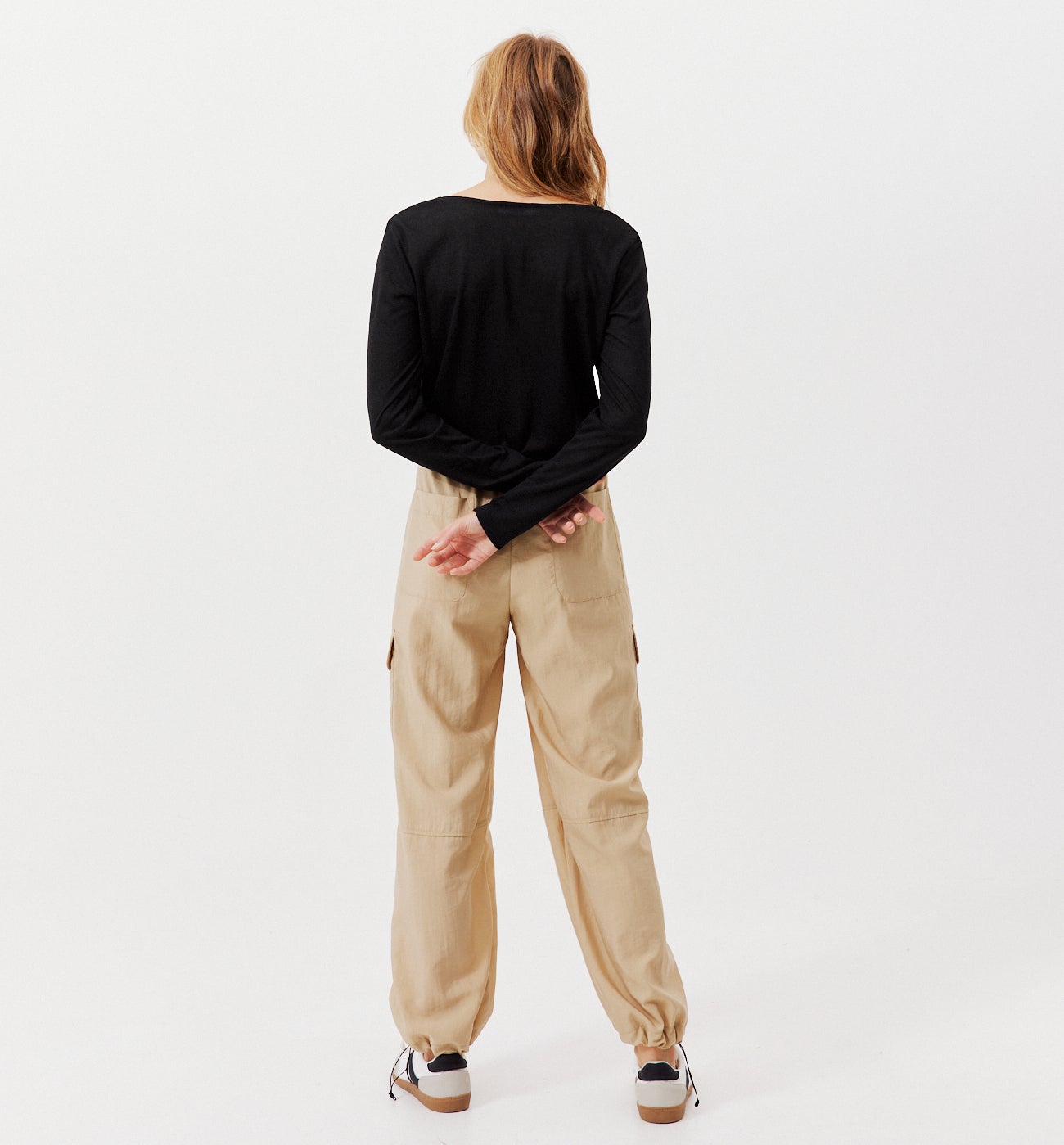 Lace detail top - Black