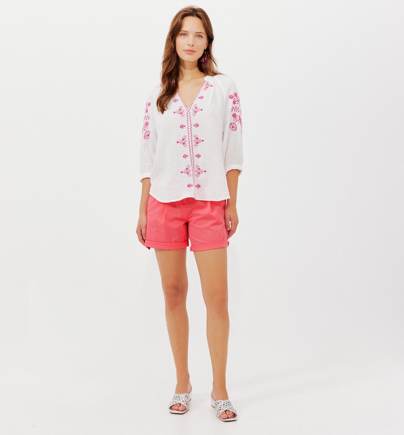 Pleat shorts belt - Lilac