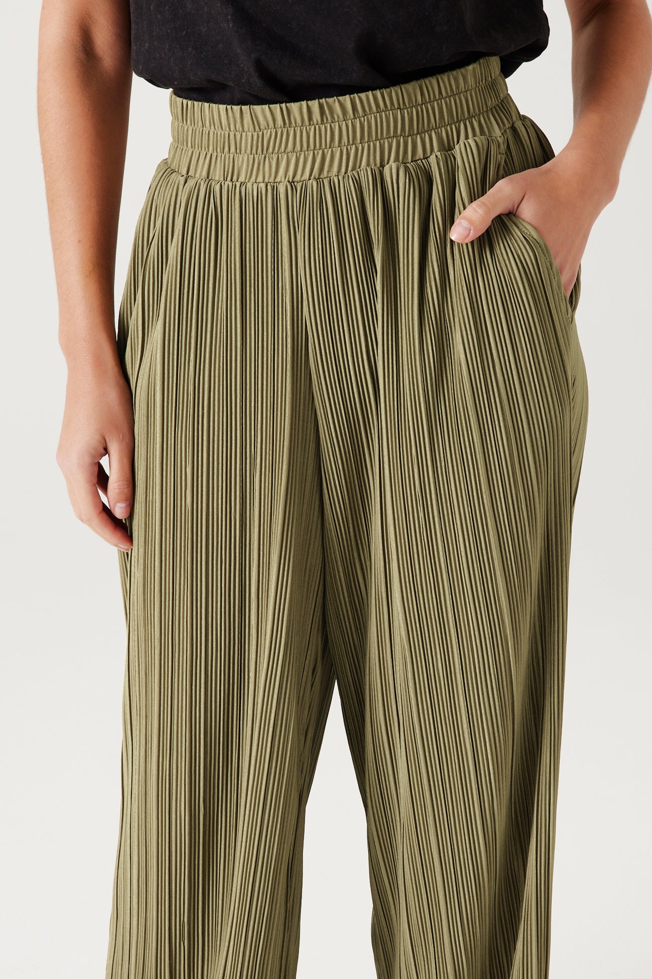 Wideleg plissé trousers - Blue