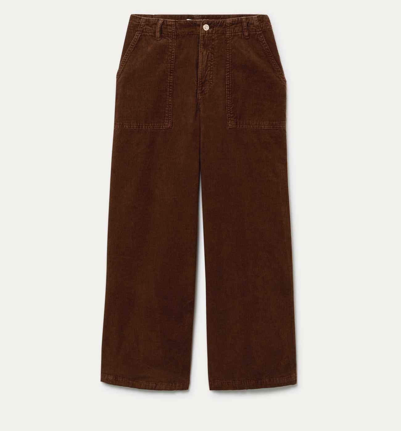 Wideleg corduroy trousers - Chestnut brown