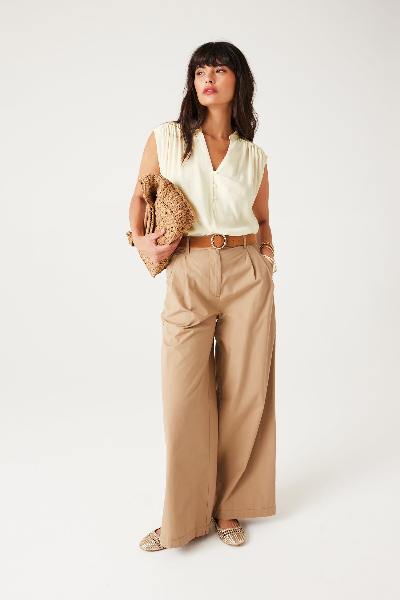 Sleeveless blouse - Ecru