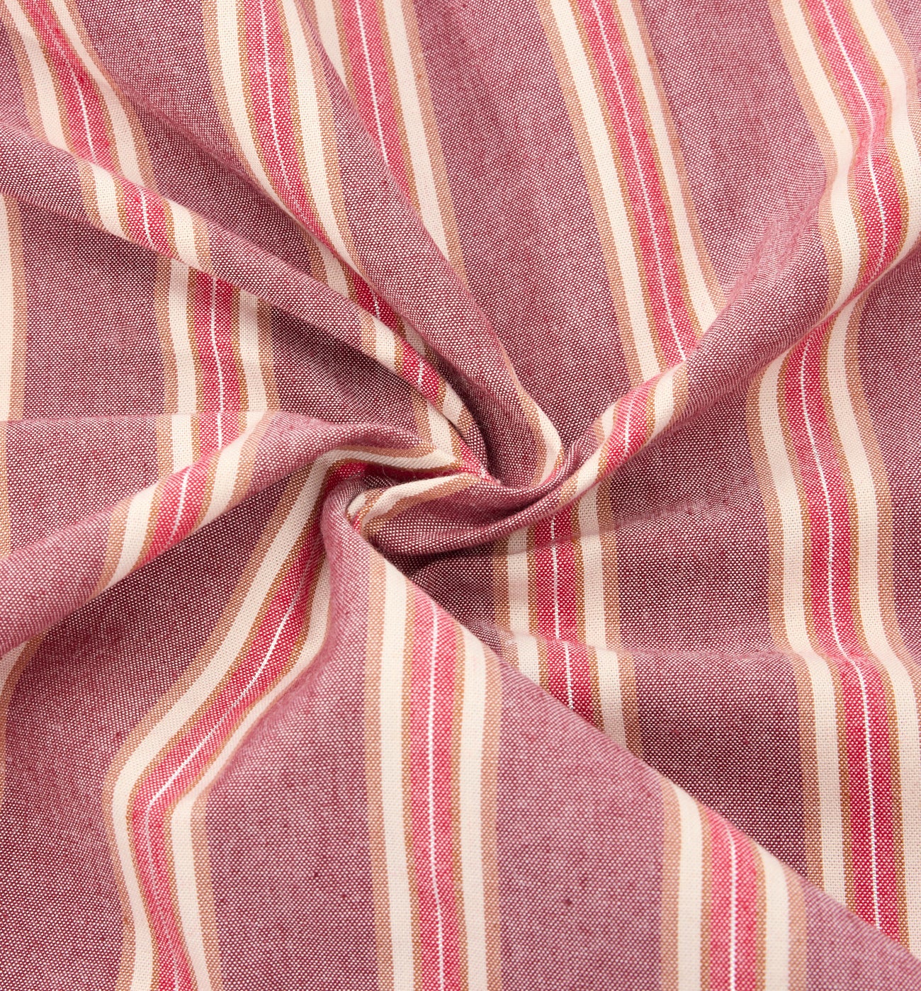 Cotton viscose fabric cut - Old pink stripes