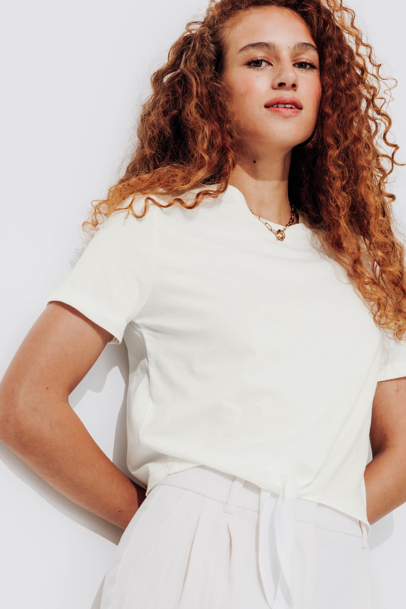 Knotted crop t-shirt - Khaki