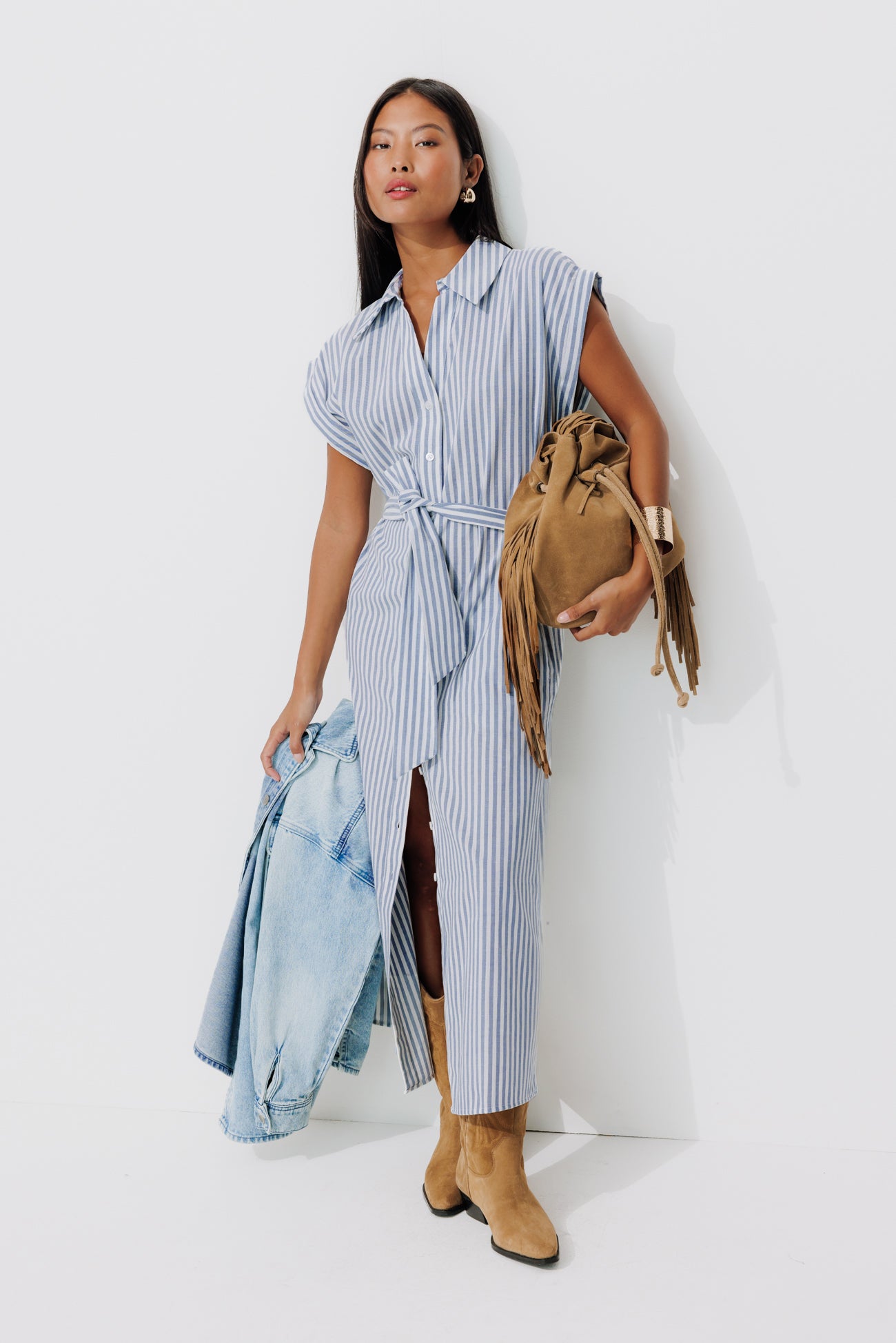 Striped shirtdress - Blue stripes