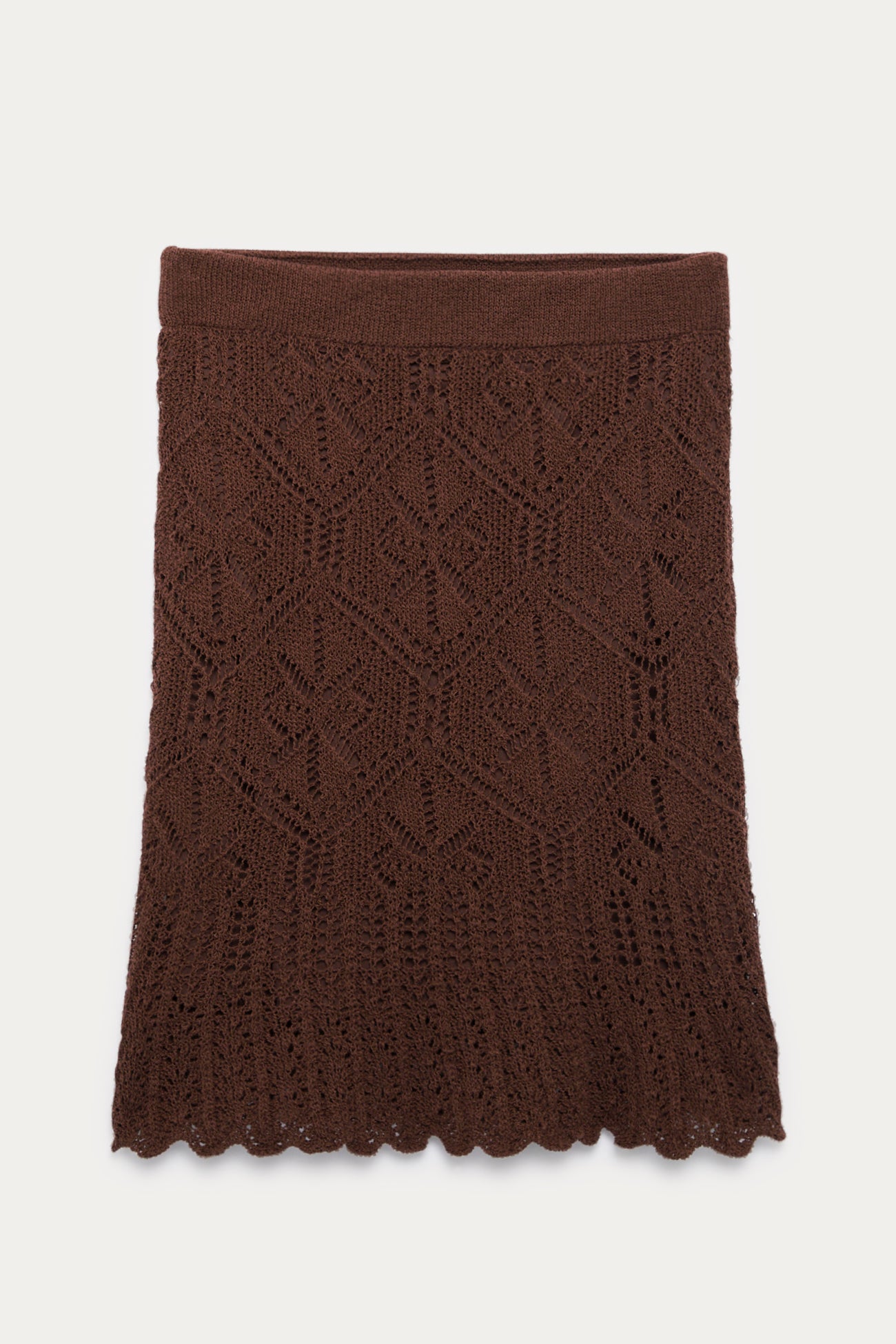 Short crochet skirt - Soft chestnut