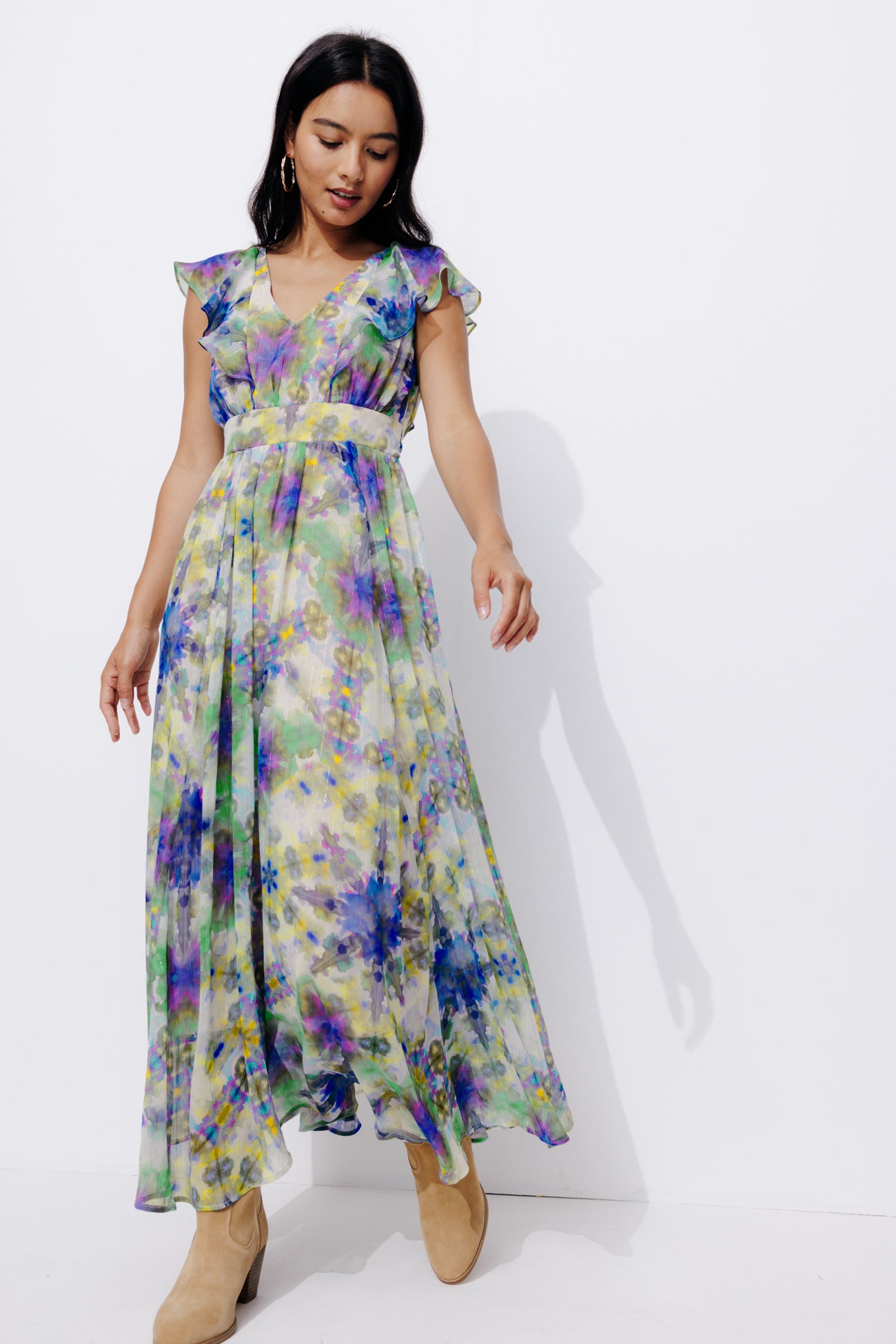 Ecodesign floaty dress - Multicolour print