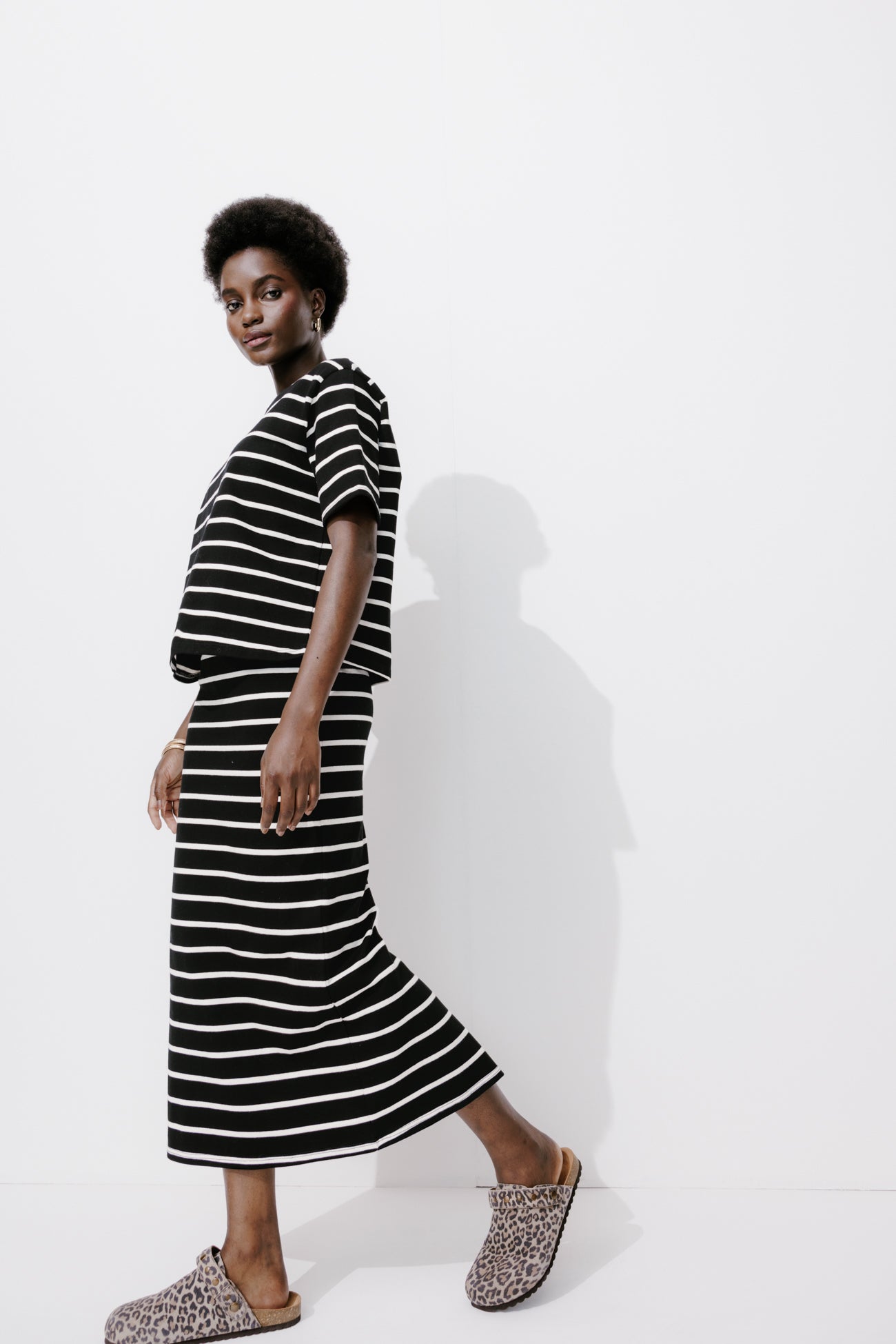 Ecodesign nautical skirt - Ecru stripes