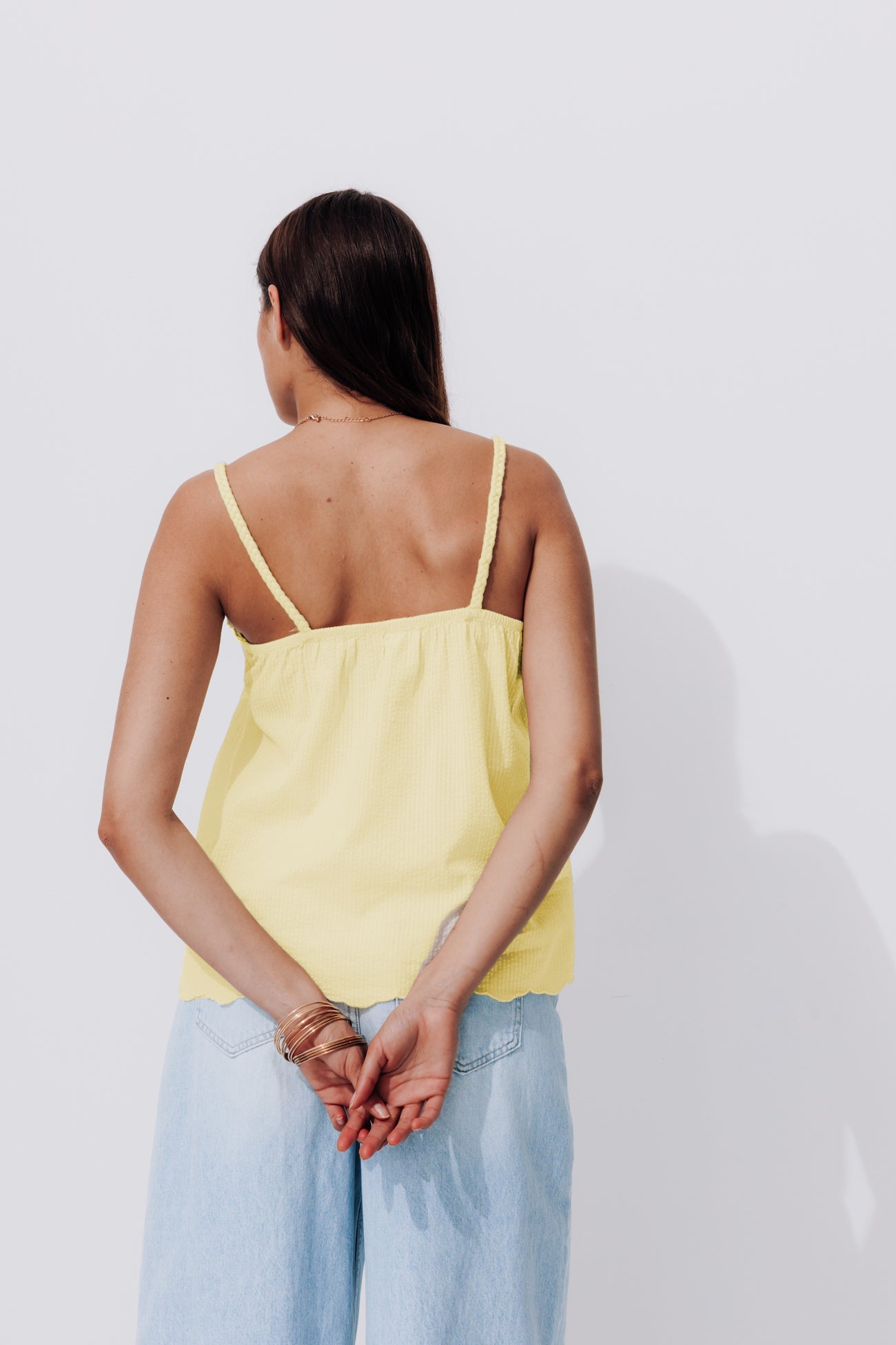 Embroidered top - Light yellow
