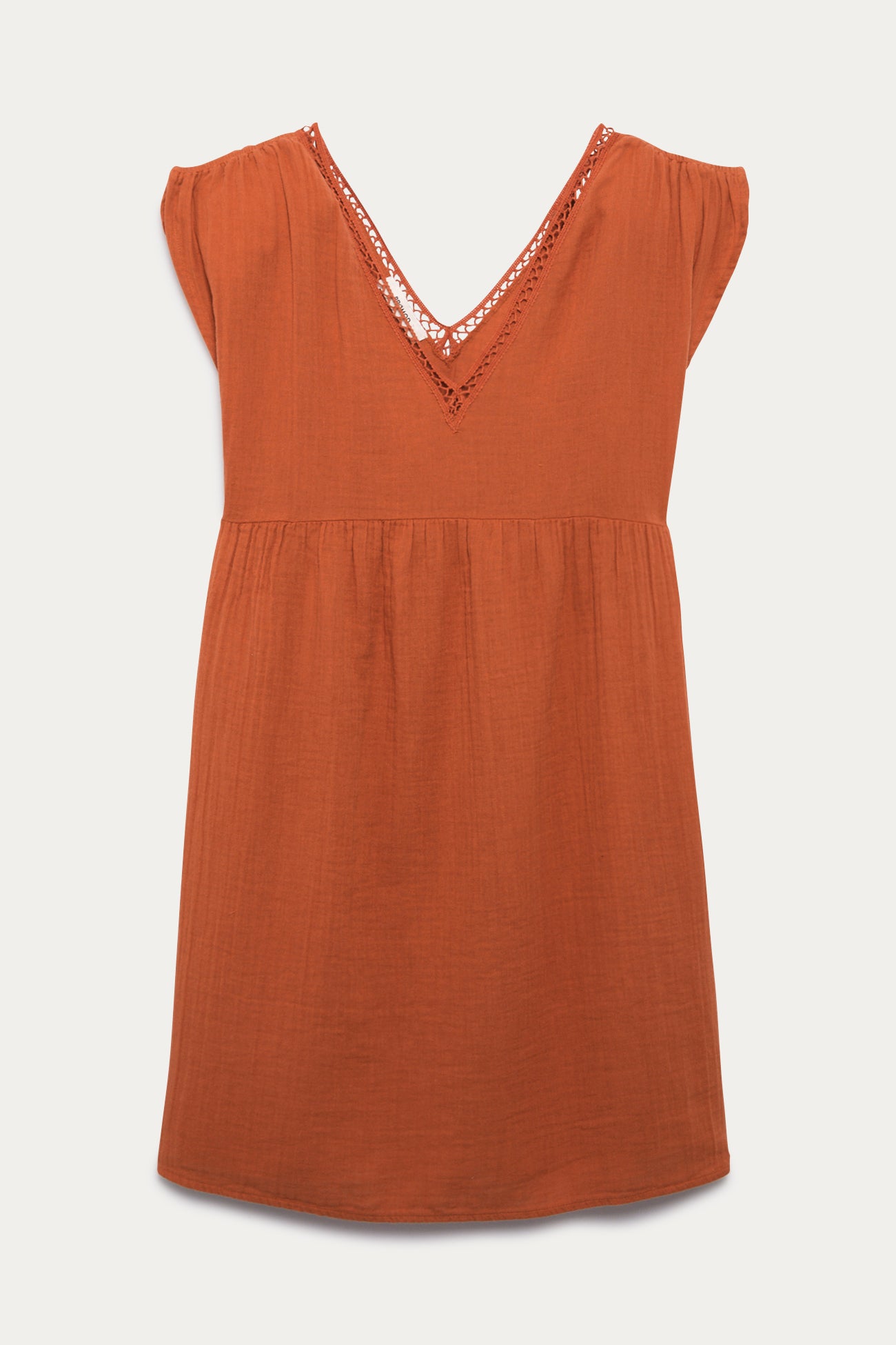 Cotton gauze dress - Ochre