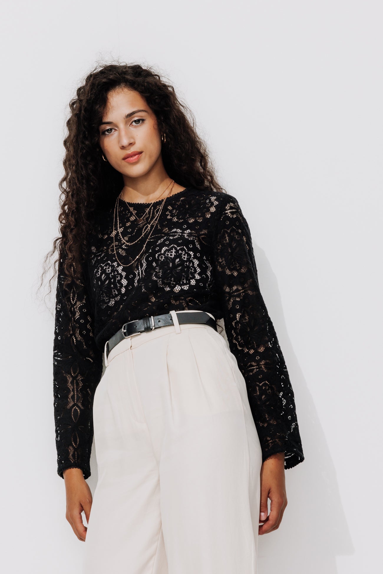 Lace blouse - Black