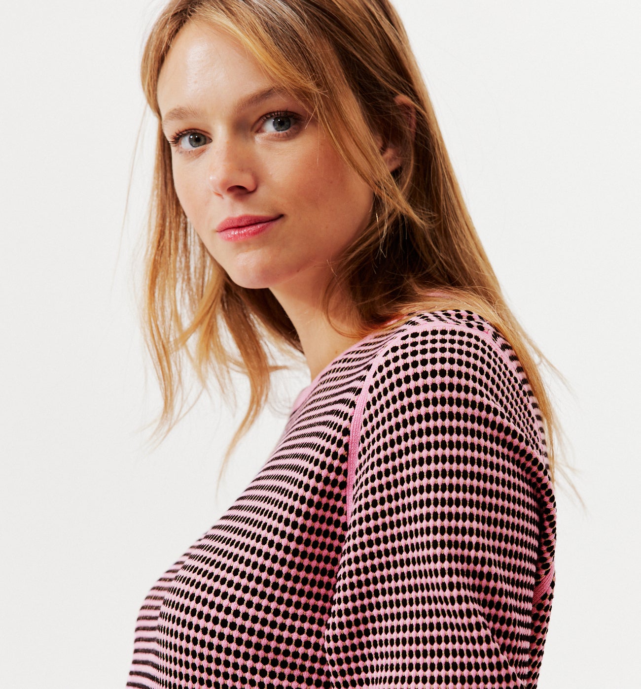Jacquard-effect jumper - Lilas prints