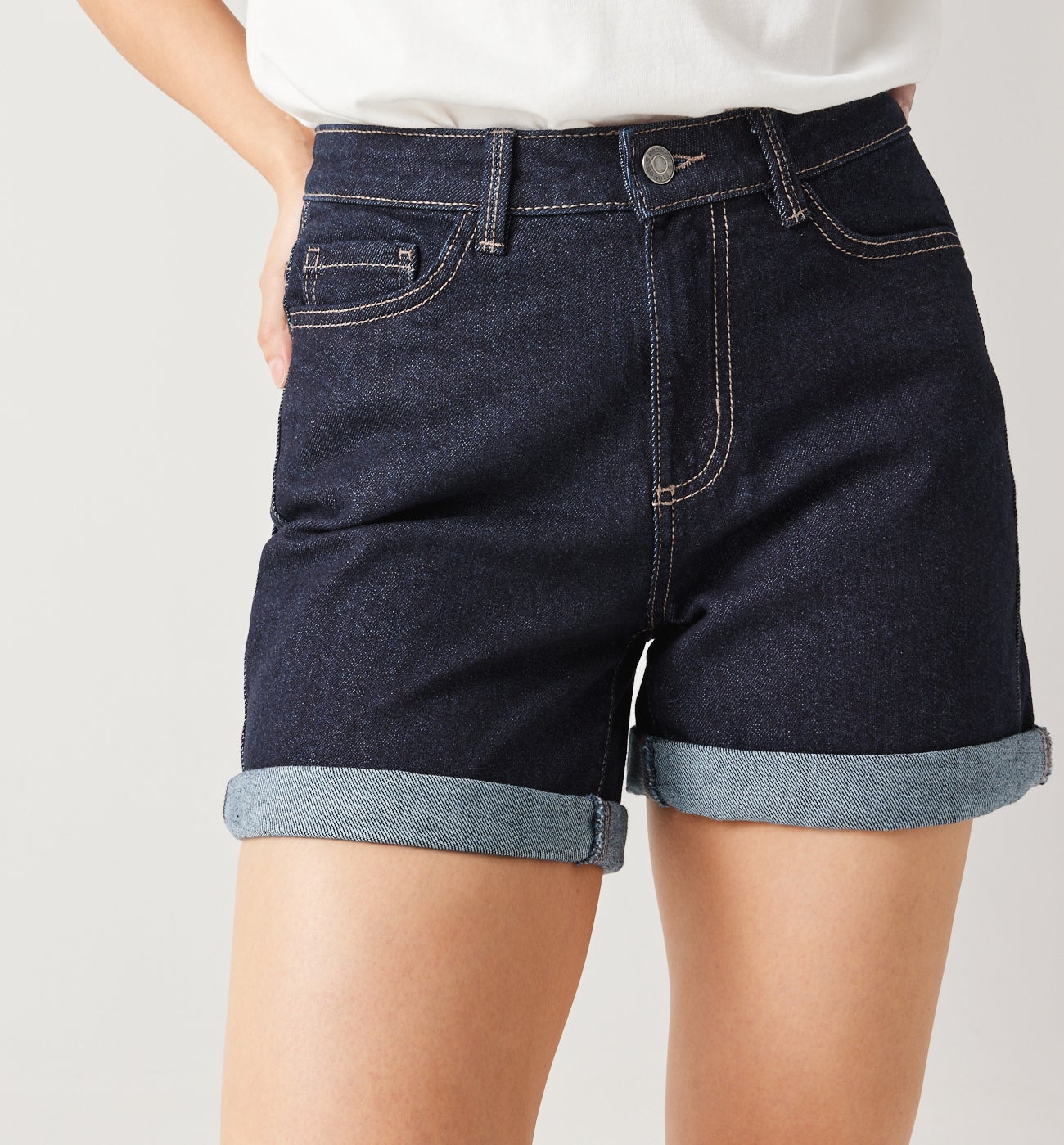 Denim shorts - Grey denim