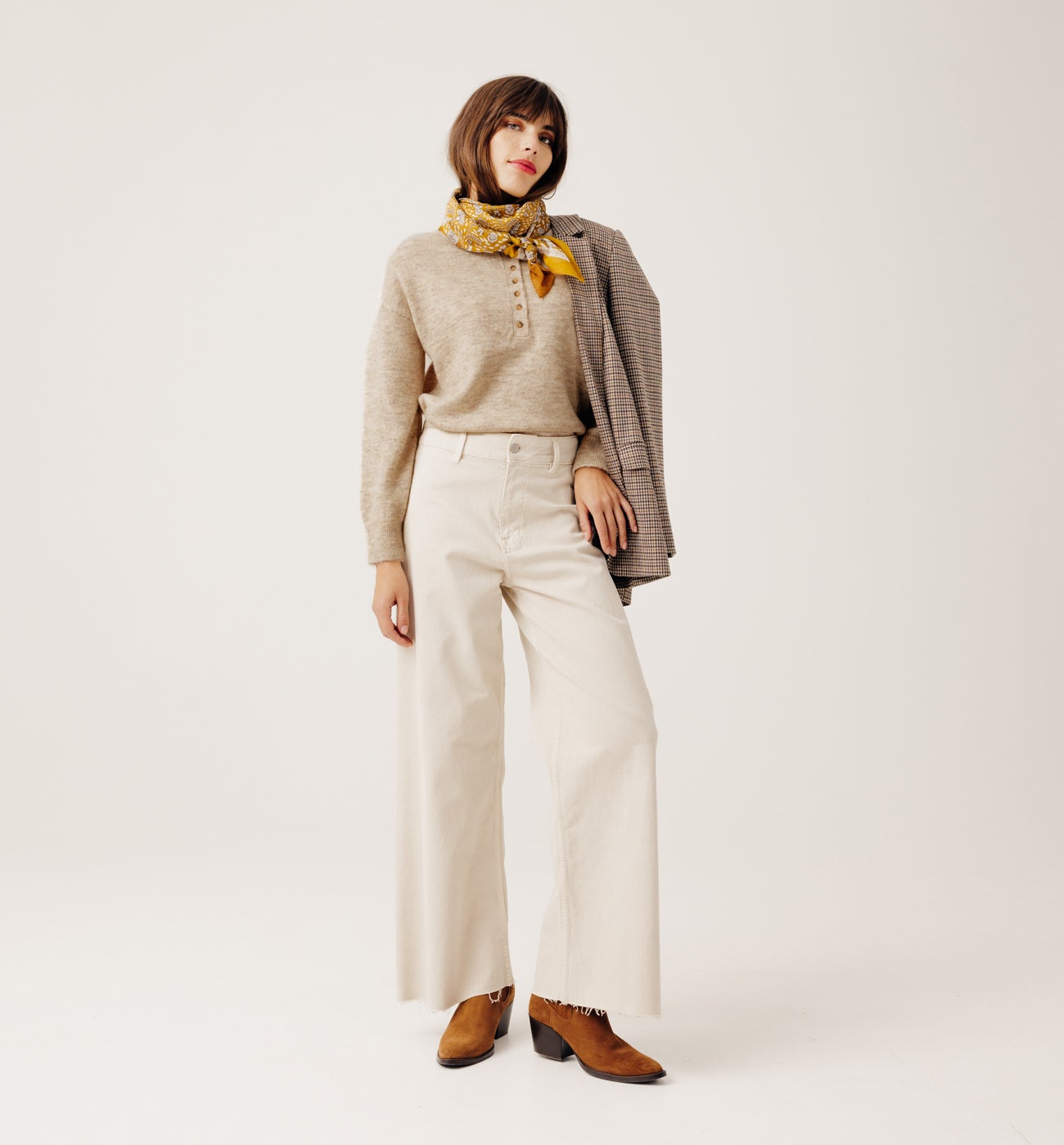 Button front jumper - Black stripes