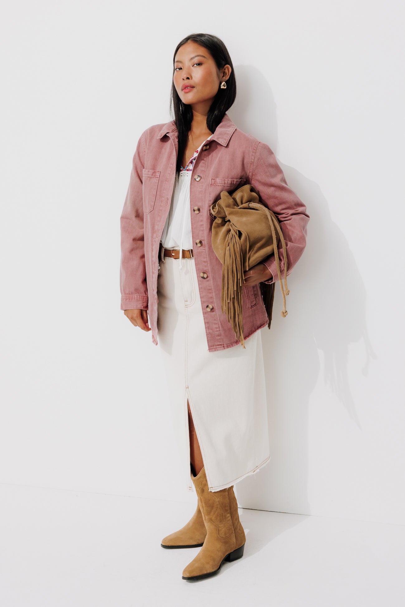 ALMA canvas overshirt - Chocolate