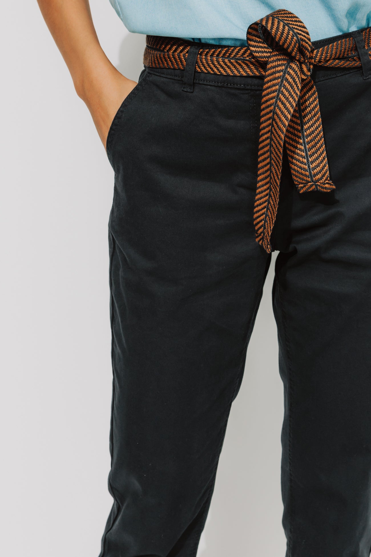 Belted chinos - Blue