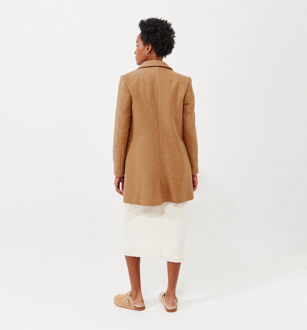 GISELE wool-blend coat - Black