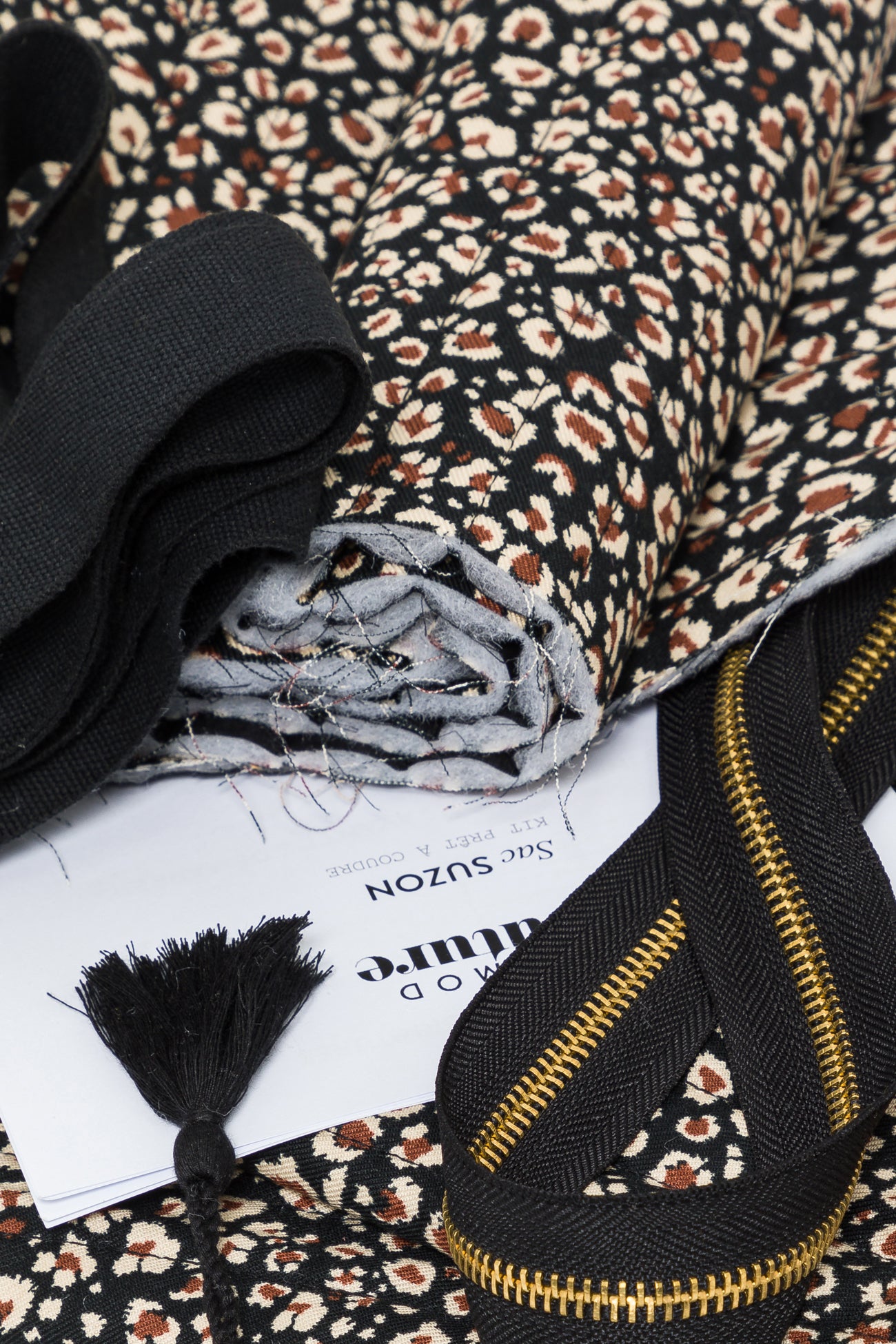 SUZON sewing bag kit - Black print