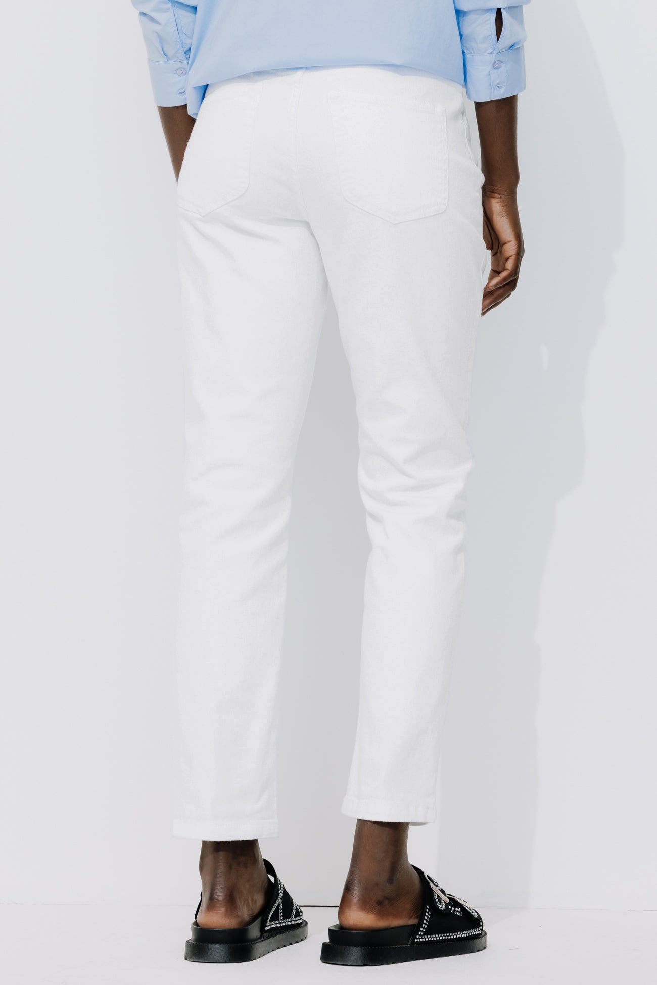 GASTON slim-leg crop trousers - White