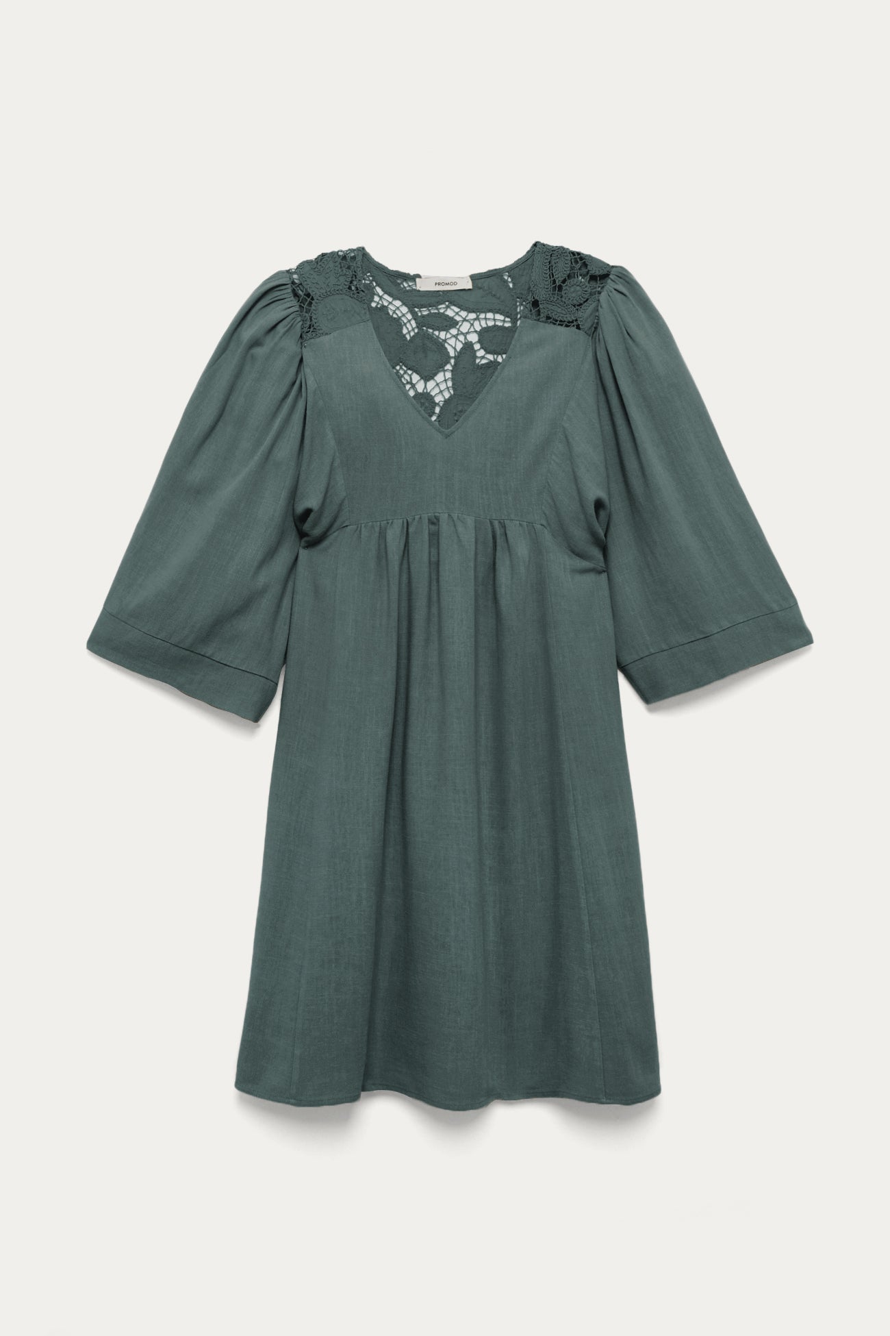 Plain babydoll dress - Ochre