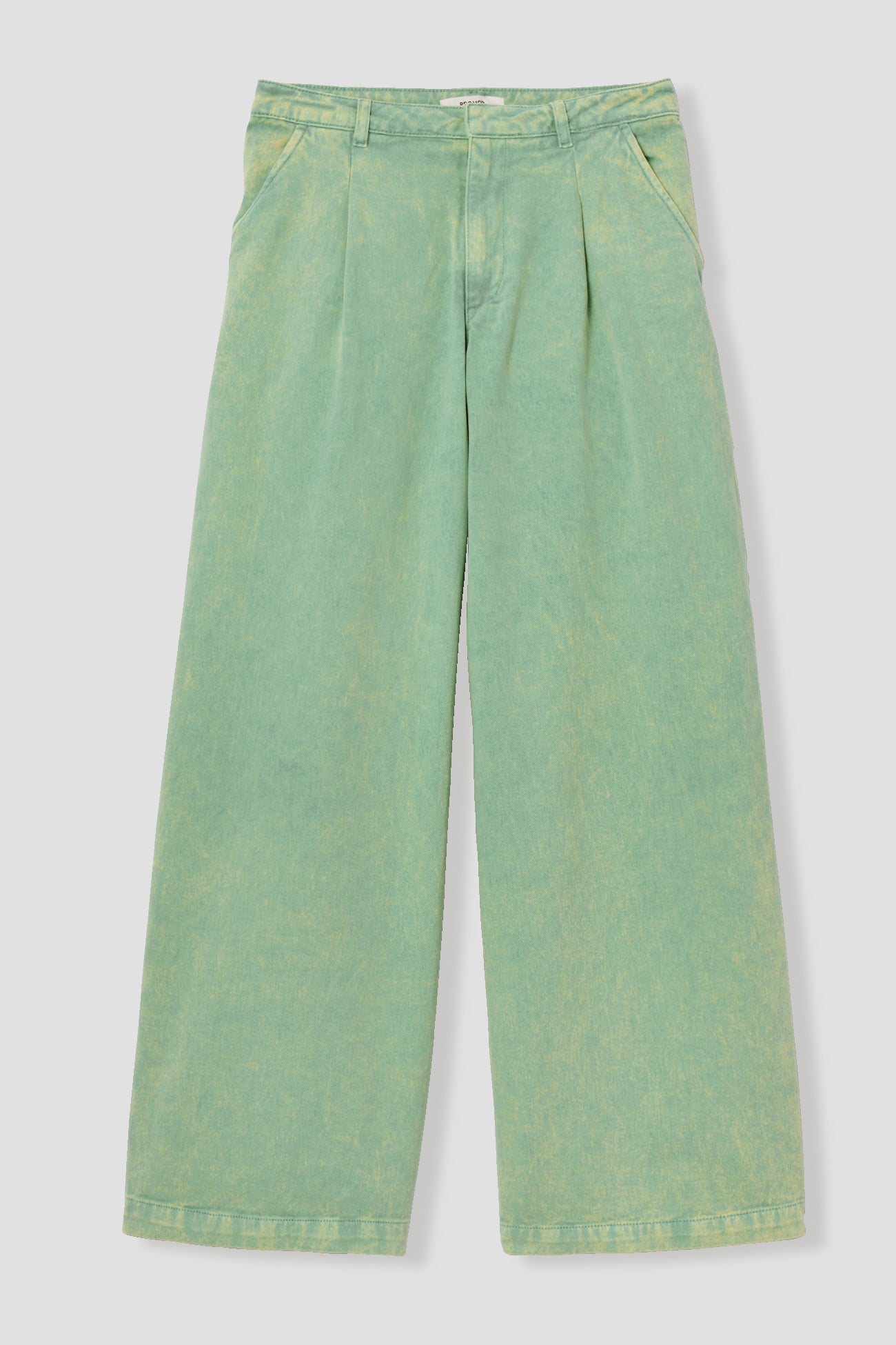 Wideleg pleat trousers - Neon orange